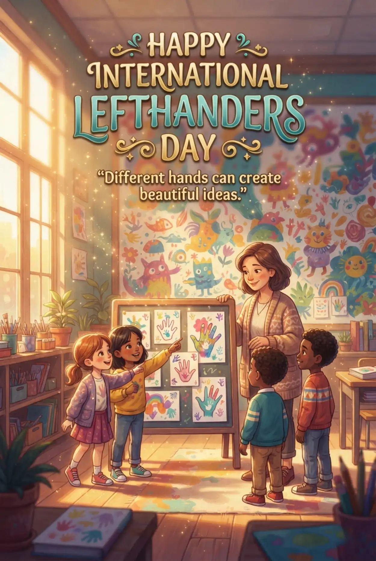 Free Download International Lefthanders Day Classroom Poster 2026 - High Quality International Lefthanders Day 2026 Image