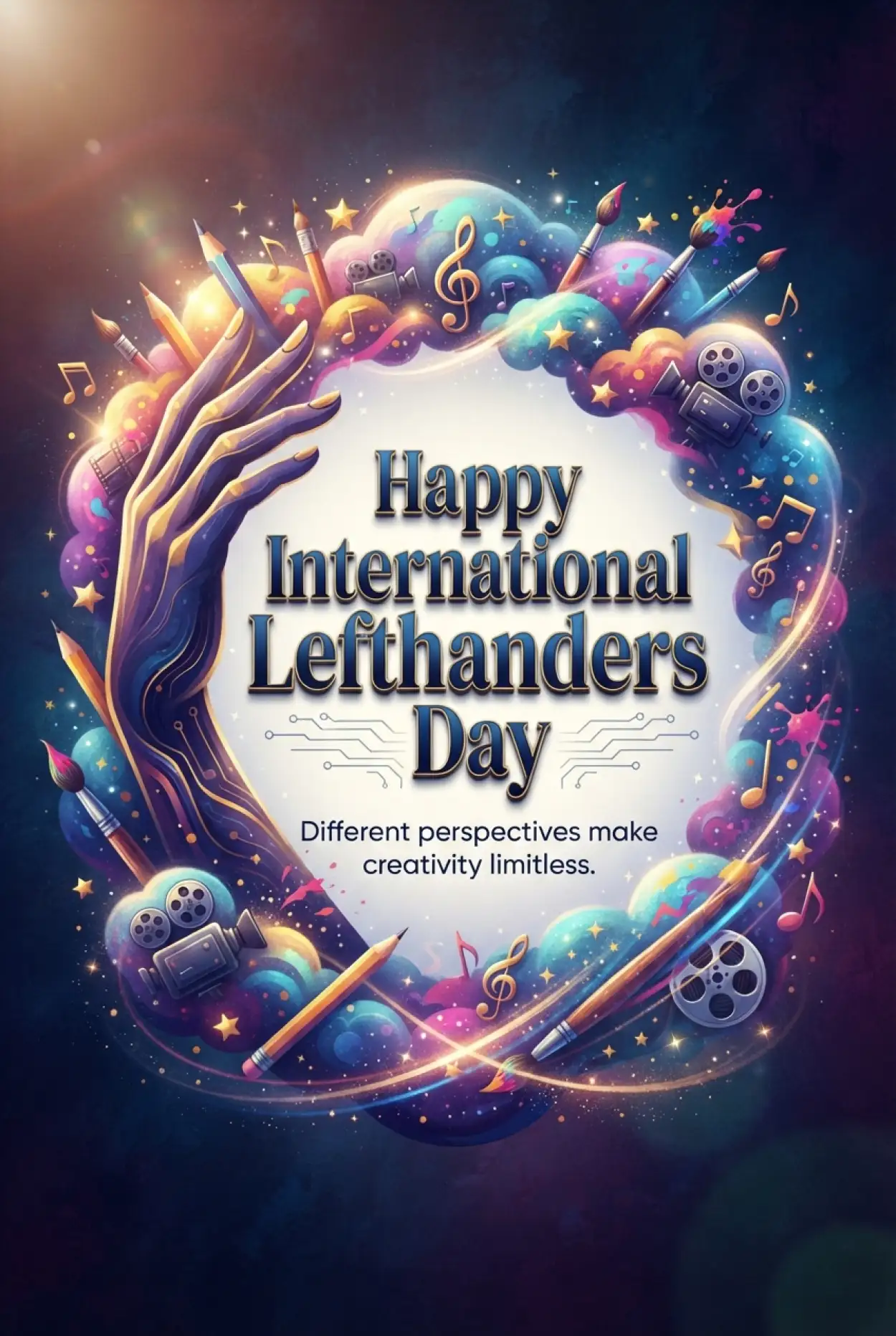 Free Download International Lefthanders Day Colorful Background 2026 - High Quality International Lefthanders Day 2026 Background Image