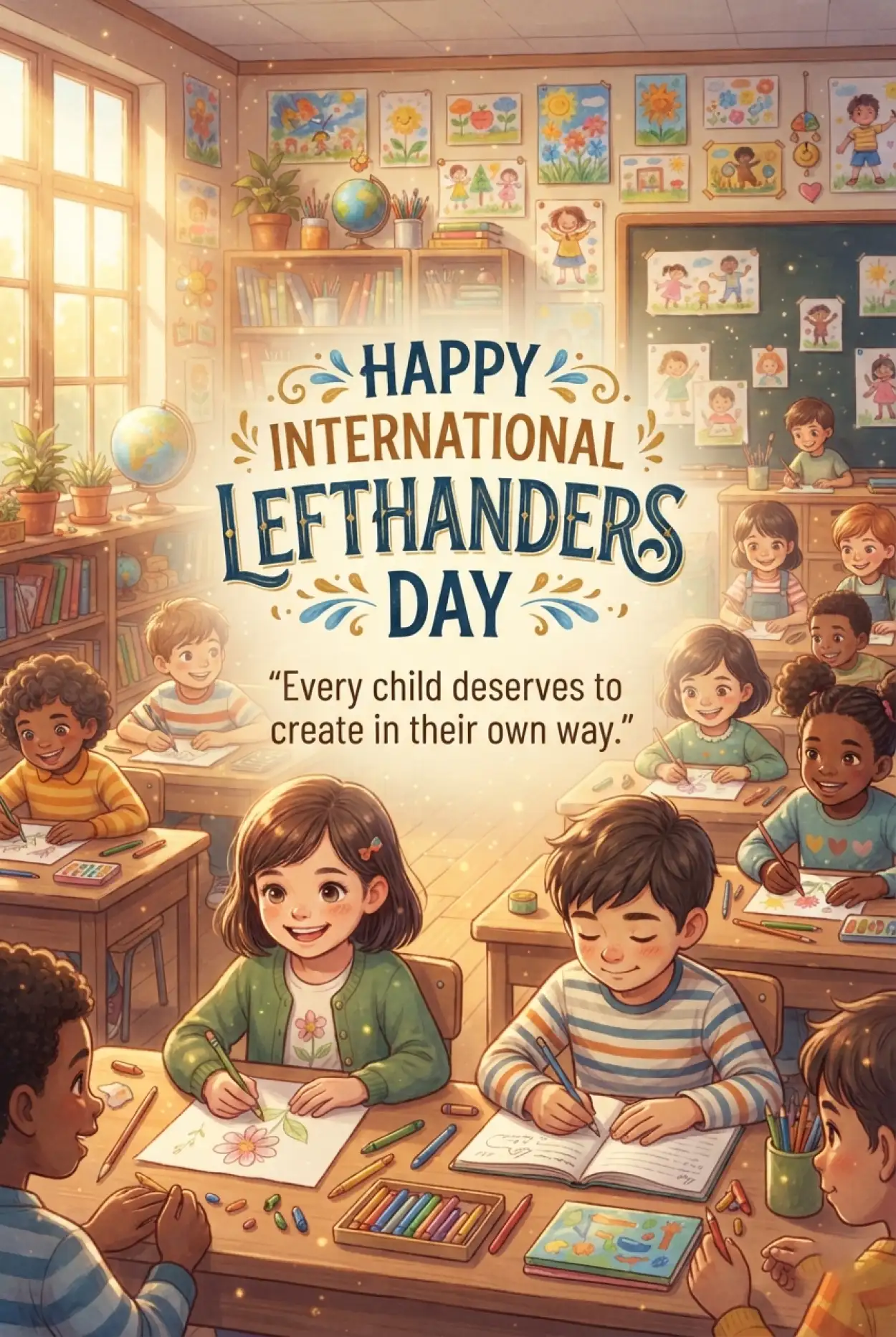 Free Download International Lefthanders Day Educational Poster 2026 - High Quality International Lefthanders Day 2026 Image