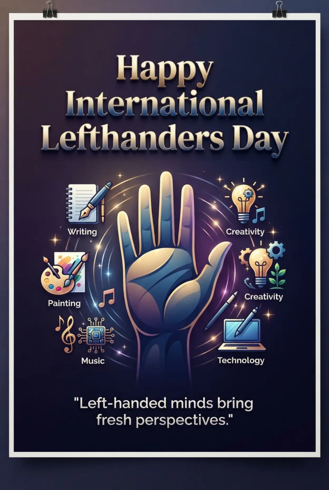 Free Download International Lefthanders Day Professional Poster - High Quality International Lefthanders Day 2026 Image