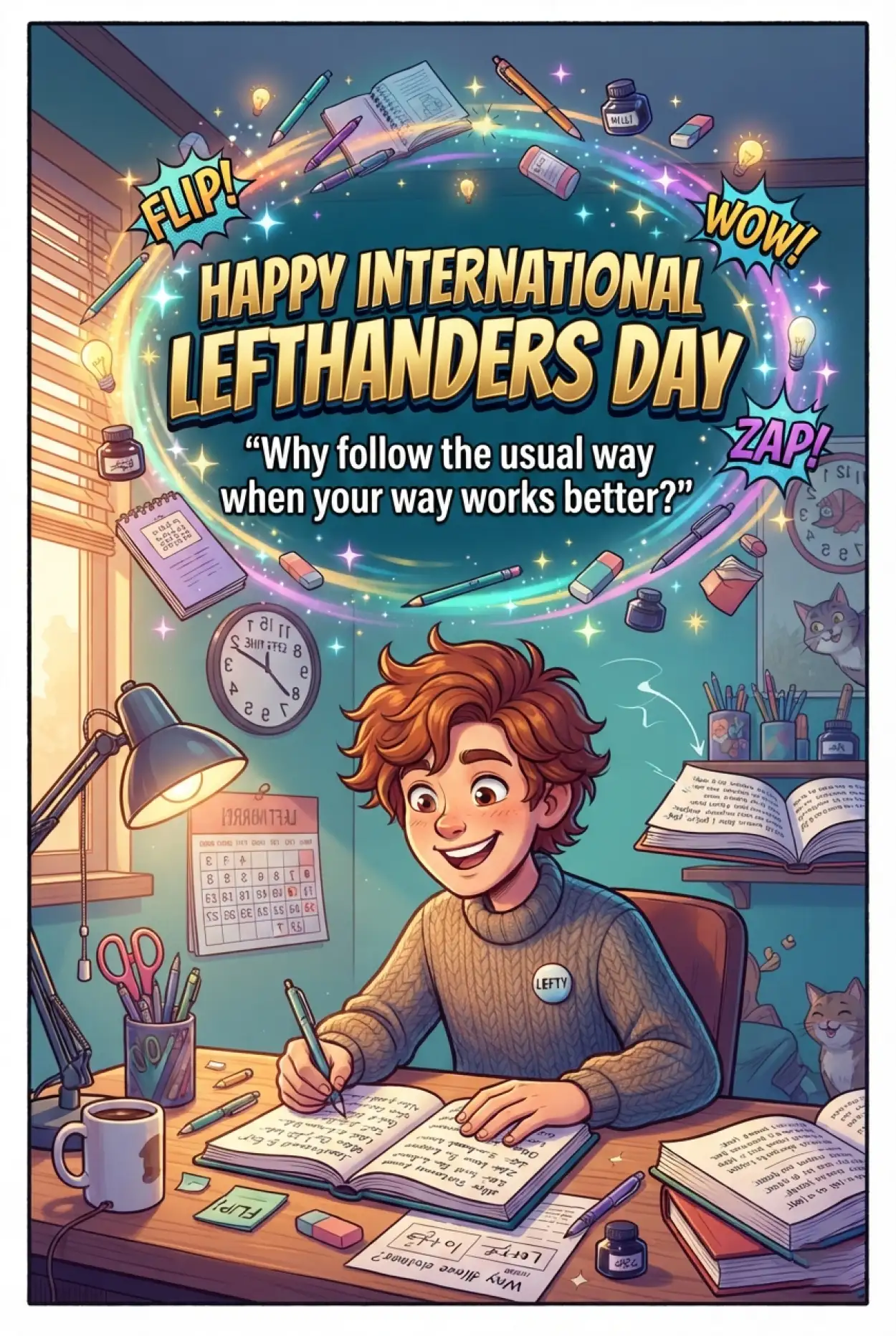 Free Download International Lefthanders Day Social Media Banner - High Quality International Lefthanders Day 2026 Image