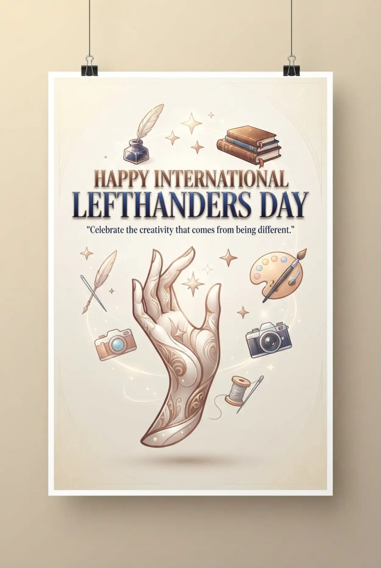 Free Download International Lefthanders Day Sticker Design 2026 - High Quality International Lefthanders Day 2026 Image