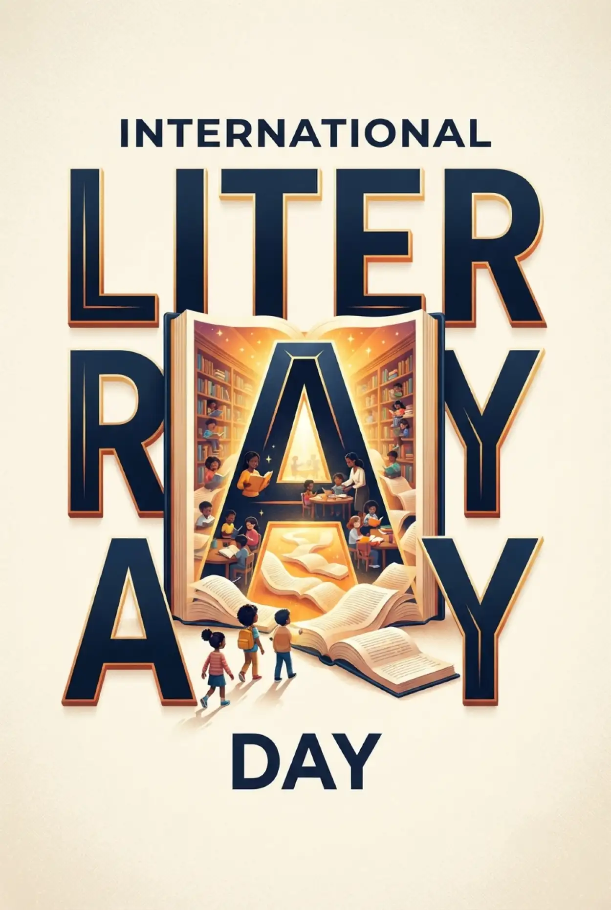 Free Download International Literacy Day 2026 Books And Students Images - High Quality International Literacy Day 2026 Image