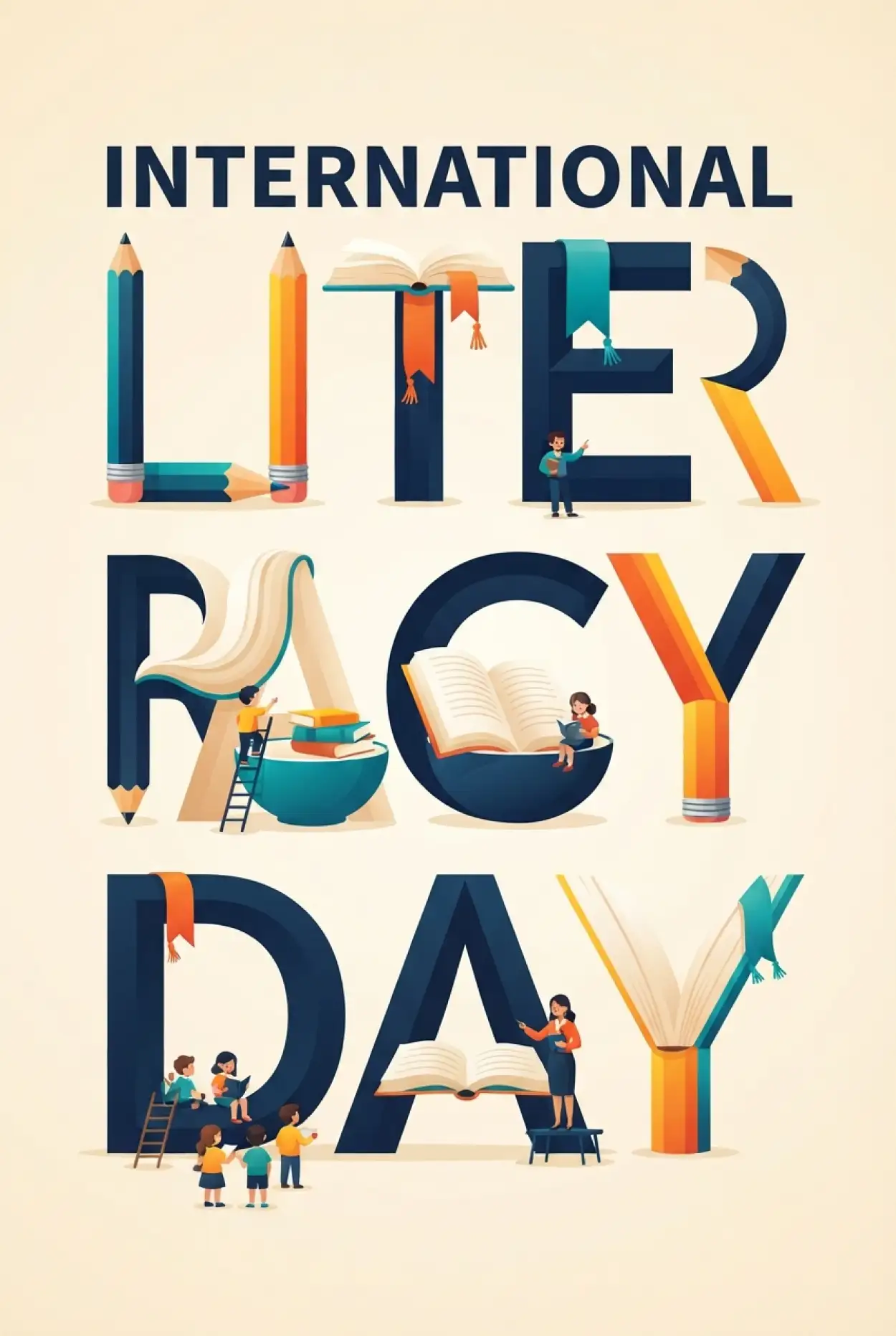 Free Download International Literacy Day 2026 Educational Campaign Poster - High Quality International Literacy Day 2026 Image
