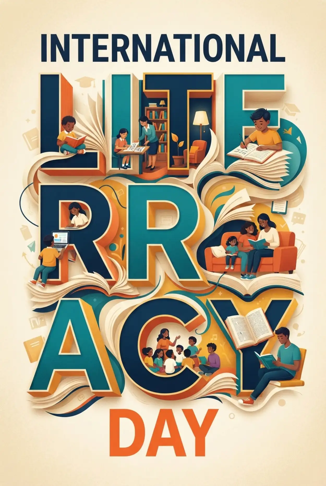 Free Download International Literacy Day 2026 Reading Poster - High Quality International Literacy Day 2026 Image