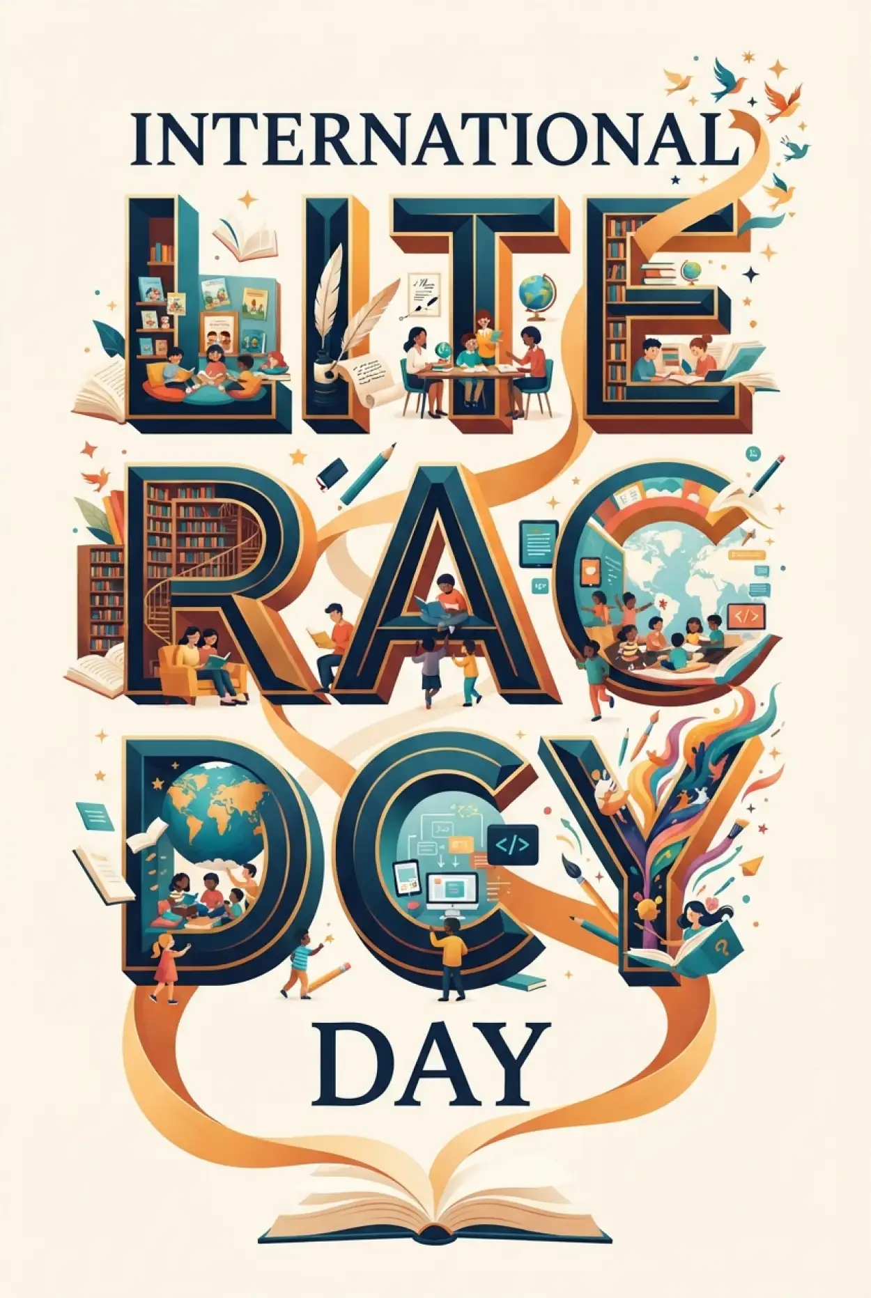 Free Download International Literacy Day 2026 Reading Quotes - High Quality International Literacy Day 2026 Image