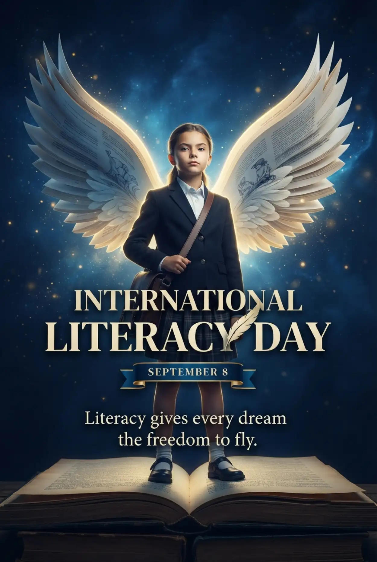Free Download International Literacy Day Banner 2026 - High Quality International Literacy Day Image