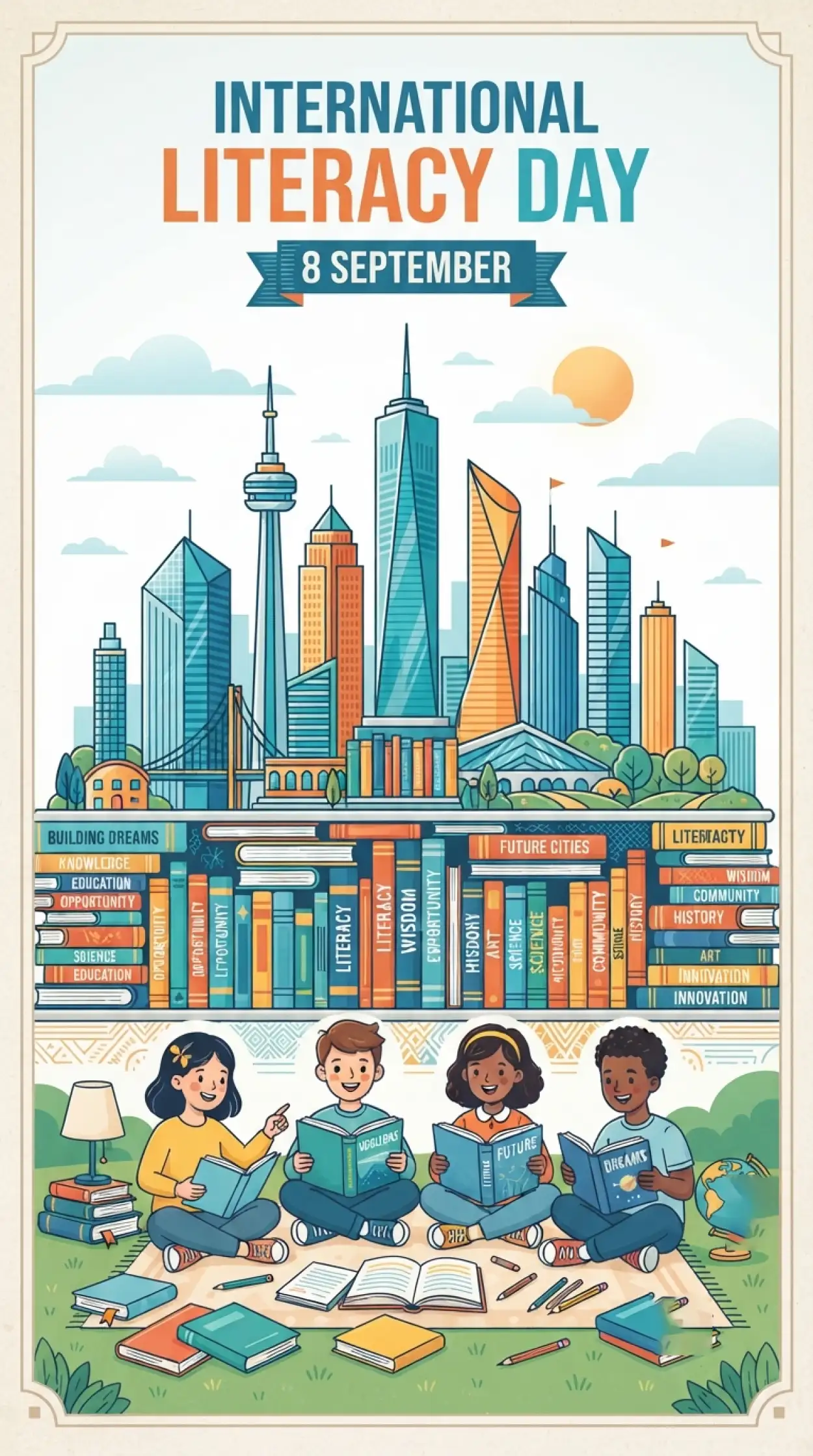 Free Download International Literacy Day Books And Education Poster - High Quality International Literacy Day Image