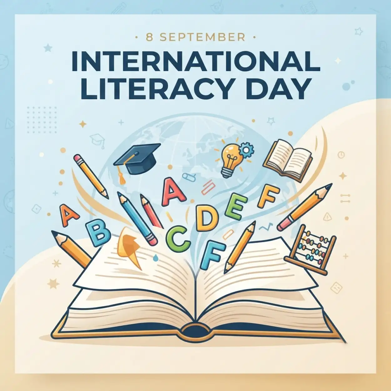 Free Download International Literacy Day Educational Social Media Post - High Quality International Literacy Day Image