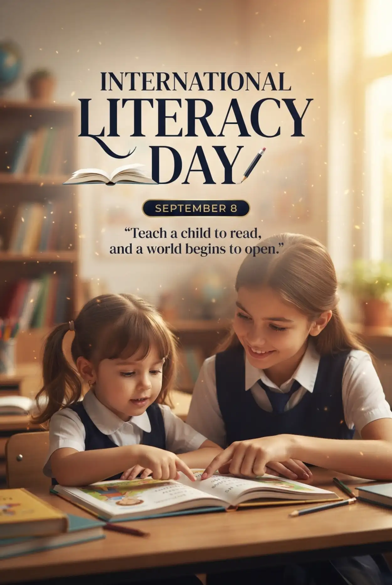 Free Download International Literacy Day Poster 2026 - High Quality International Literacy Day Image