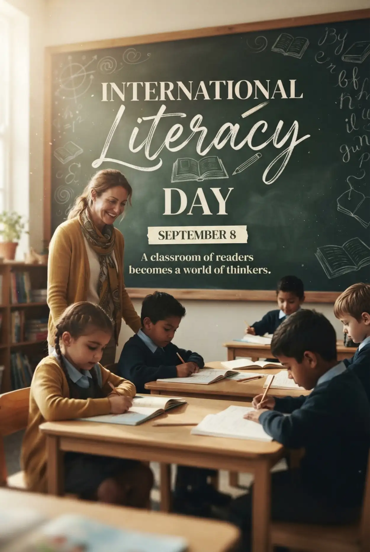 Free Download International Literacy Day Poster For School - High Quality International Literacy Day Image
