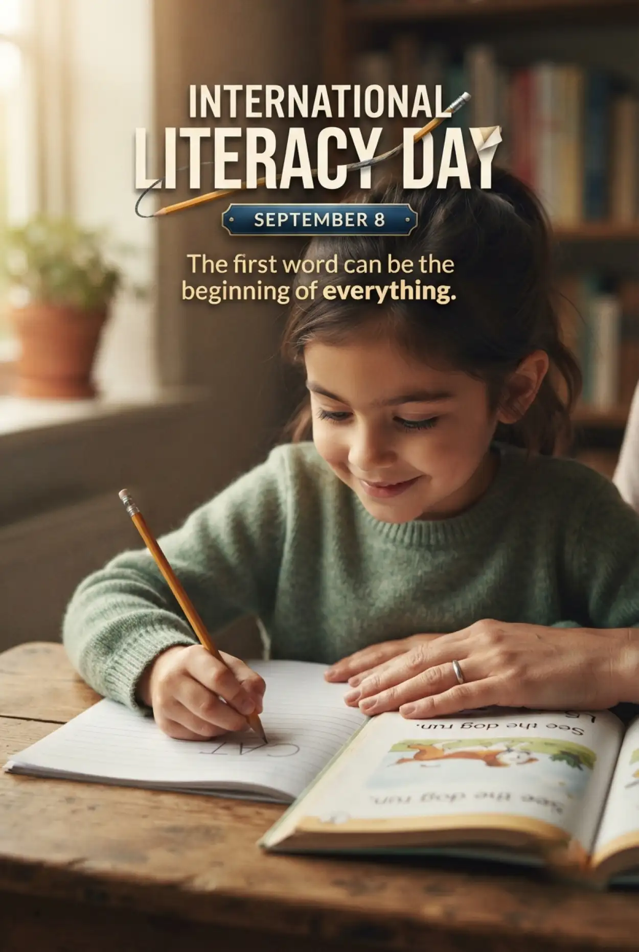 Free Download International Literacy Day Reading And Writing Poster - High Quality International Literacy Day Image