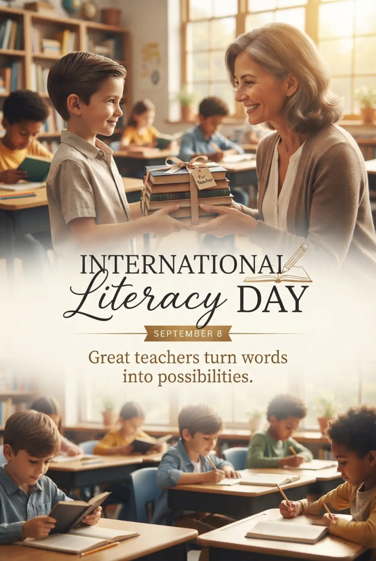 Free Download International Literacy Day Slogan Poster - High Quality International Literacy Day Image