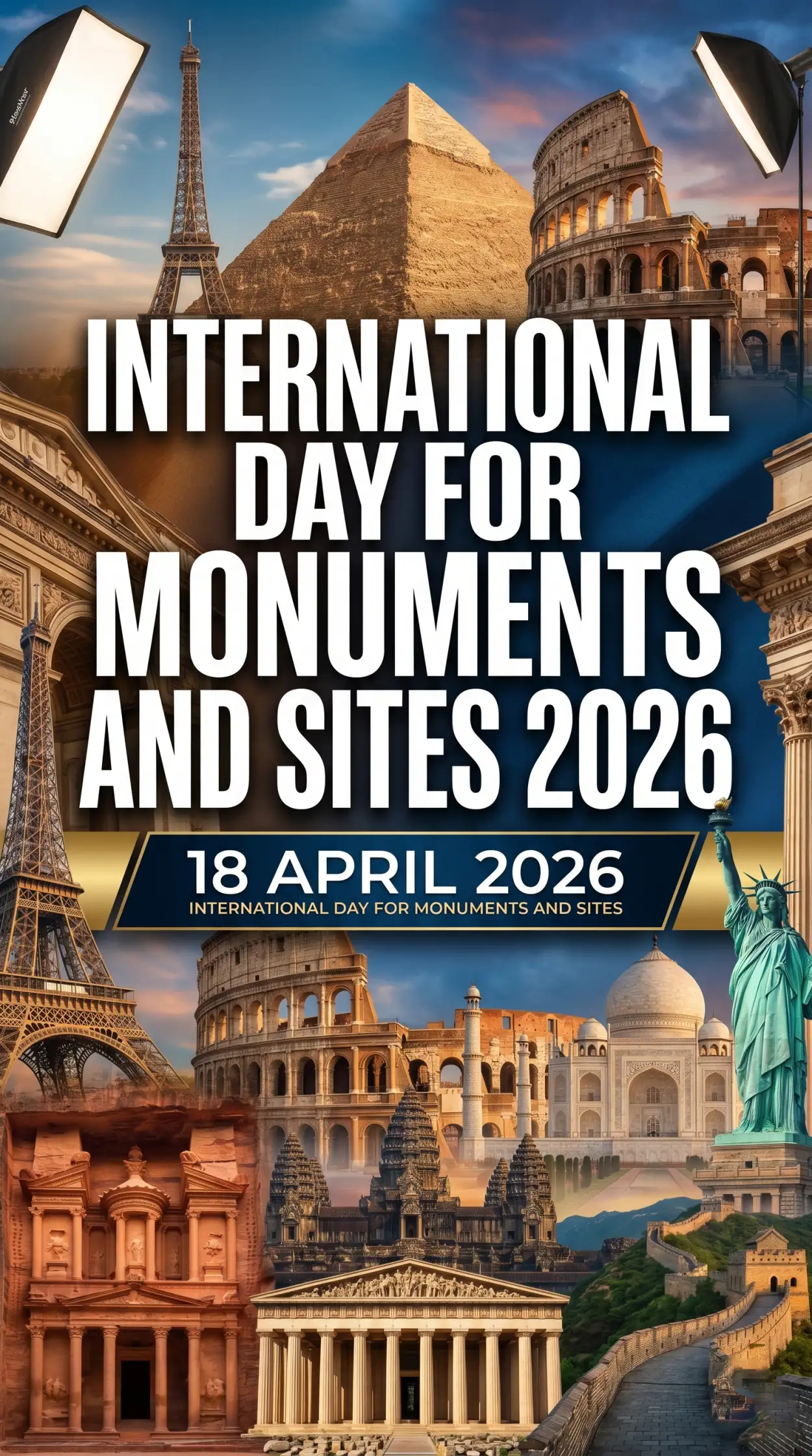 Free Download International Monuments Day 2026 Creative Flyer Design Free - High Quality International Day For Monuments And Sites 2026 Image