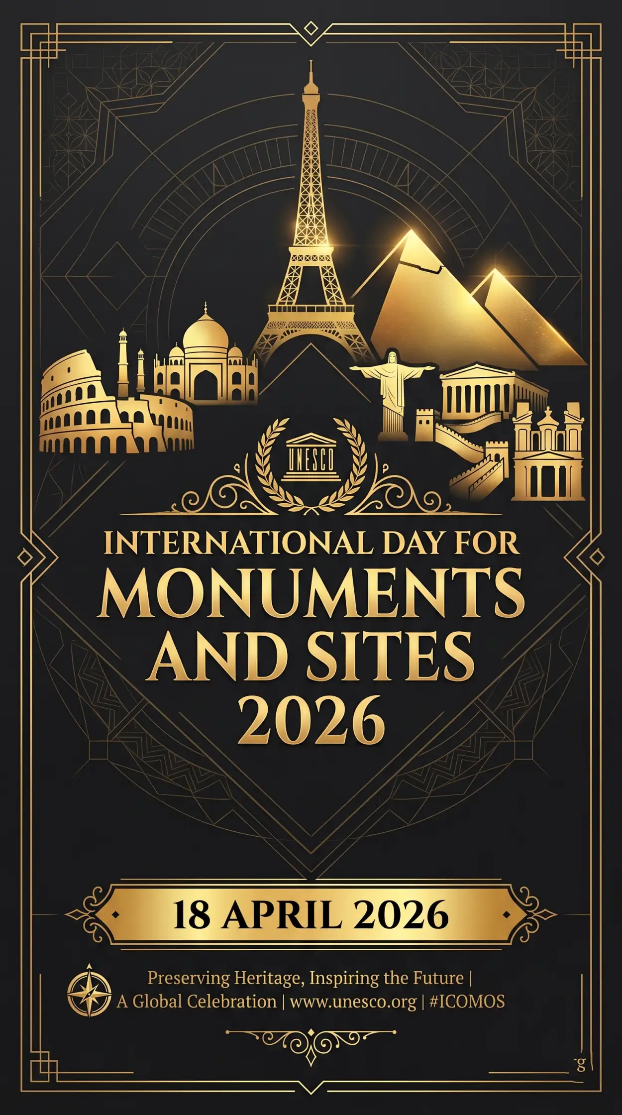 Free Download International Monuments Day 2026 Social Media Post Templates Free - High Quality International Day For Monuments And Sites 2026 Image