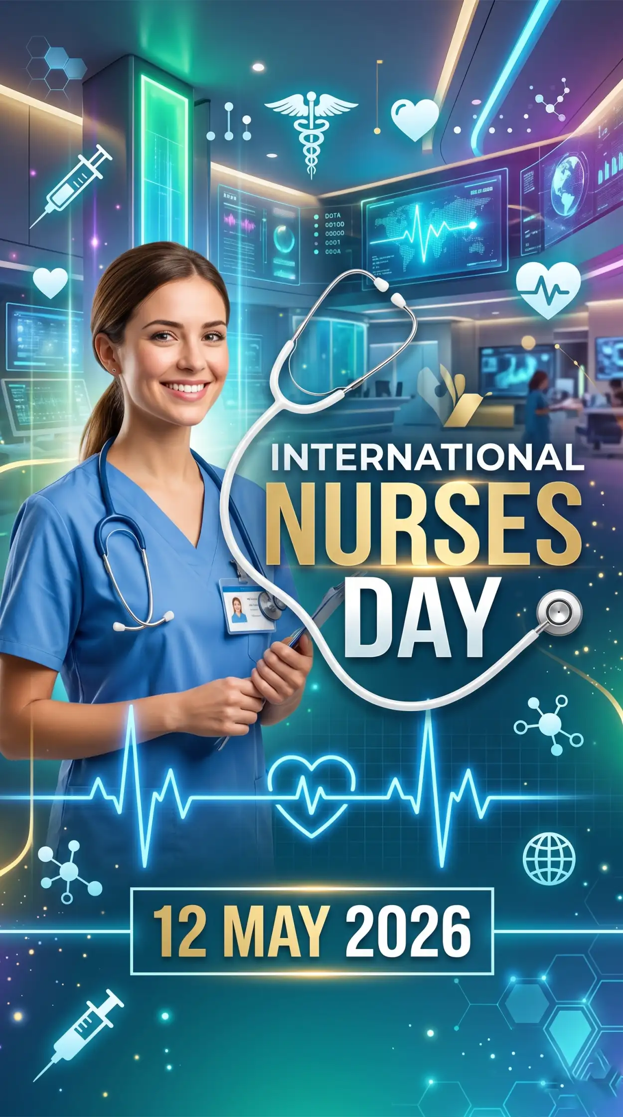 Free Download International Nurses Day 2026 Creative Social Media Design - High Quality International Nurses Day 2026 Wishes Image