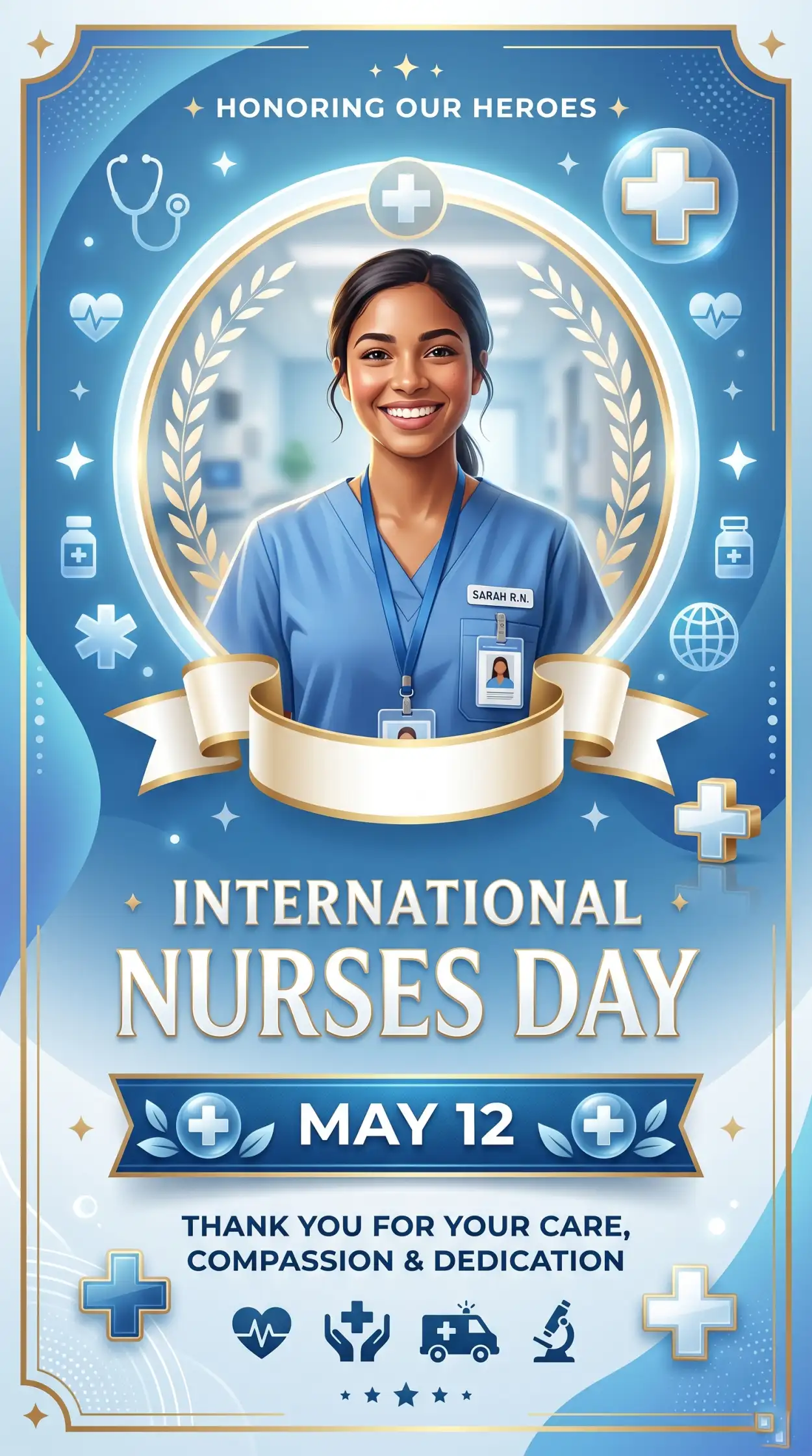 Free Download International Nurses Day 2026 Editable Poster Template - High Quality International Nurses Day 2026 Wishes Image