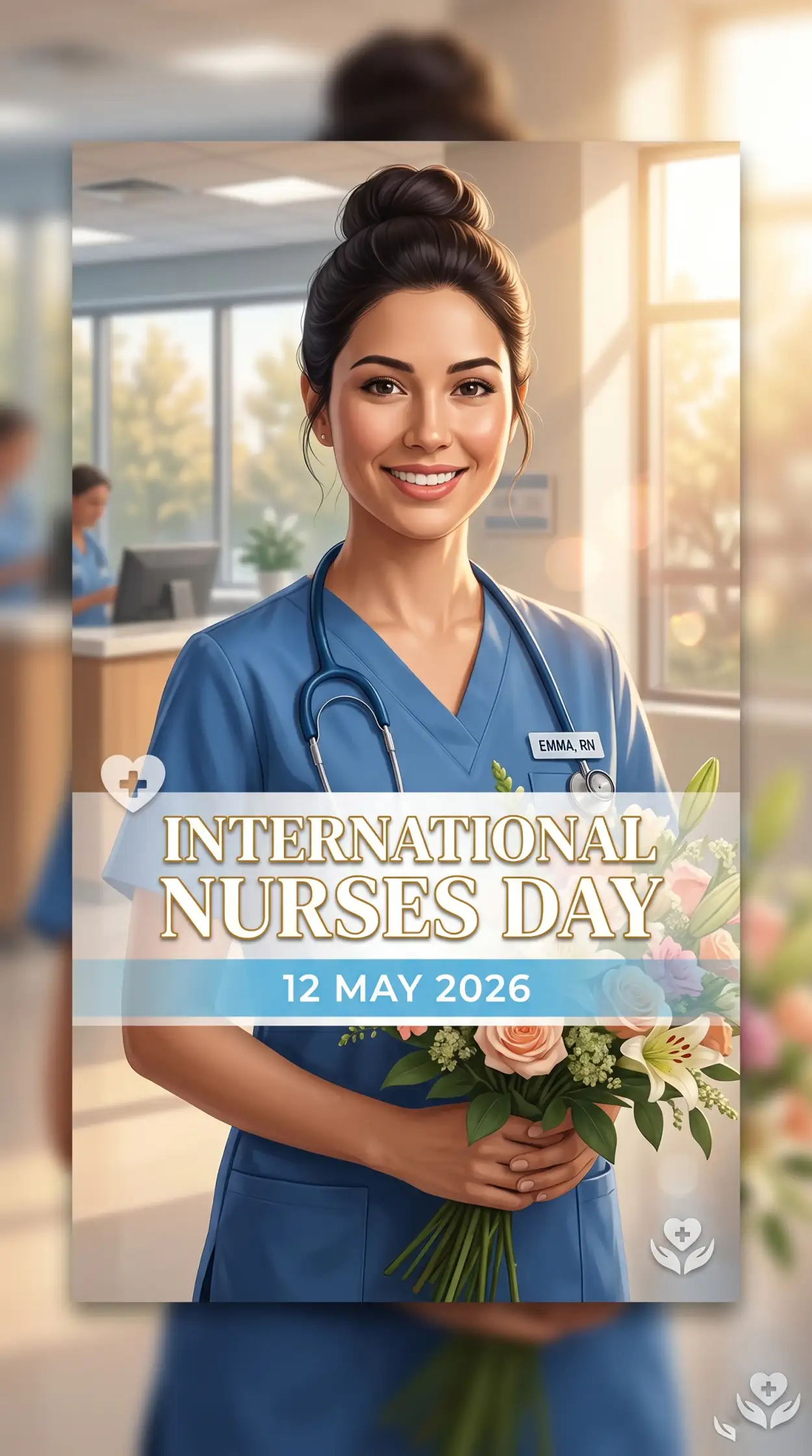 Free Download International Nurses Day 2026 Vertical Poster Design - High Quality International Nurses Day 2026 Wishes Image