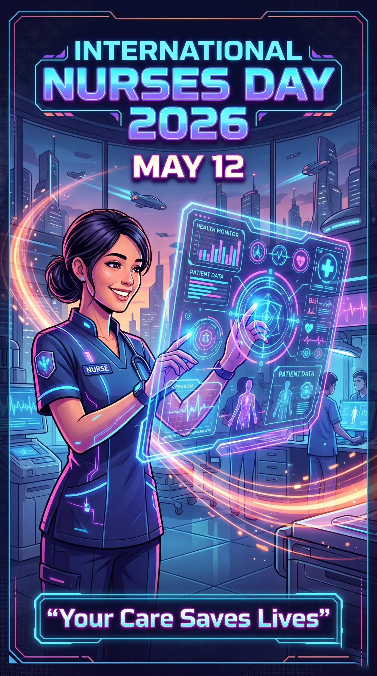Free Download International Nurses Day 2026 Youtube Thumbnail - High Quality International Nurses Day 2026 Wishes Background Image