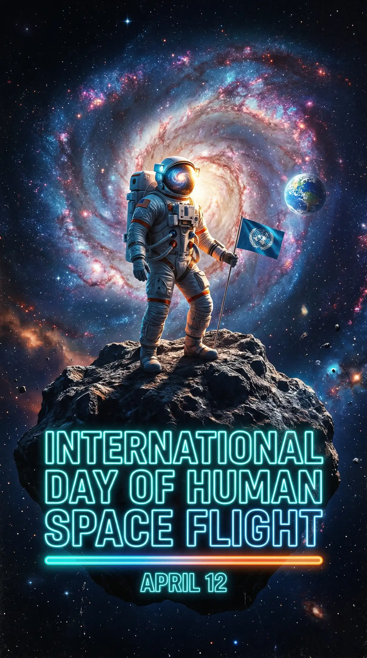 Free Download International Space Day Poster Png - High Quality International Day Of Human Space Flight 2026 Transparent PNG