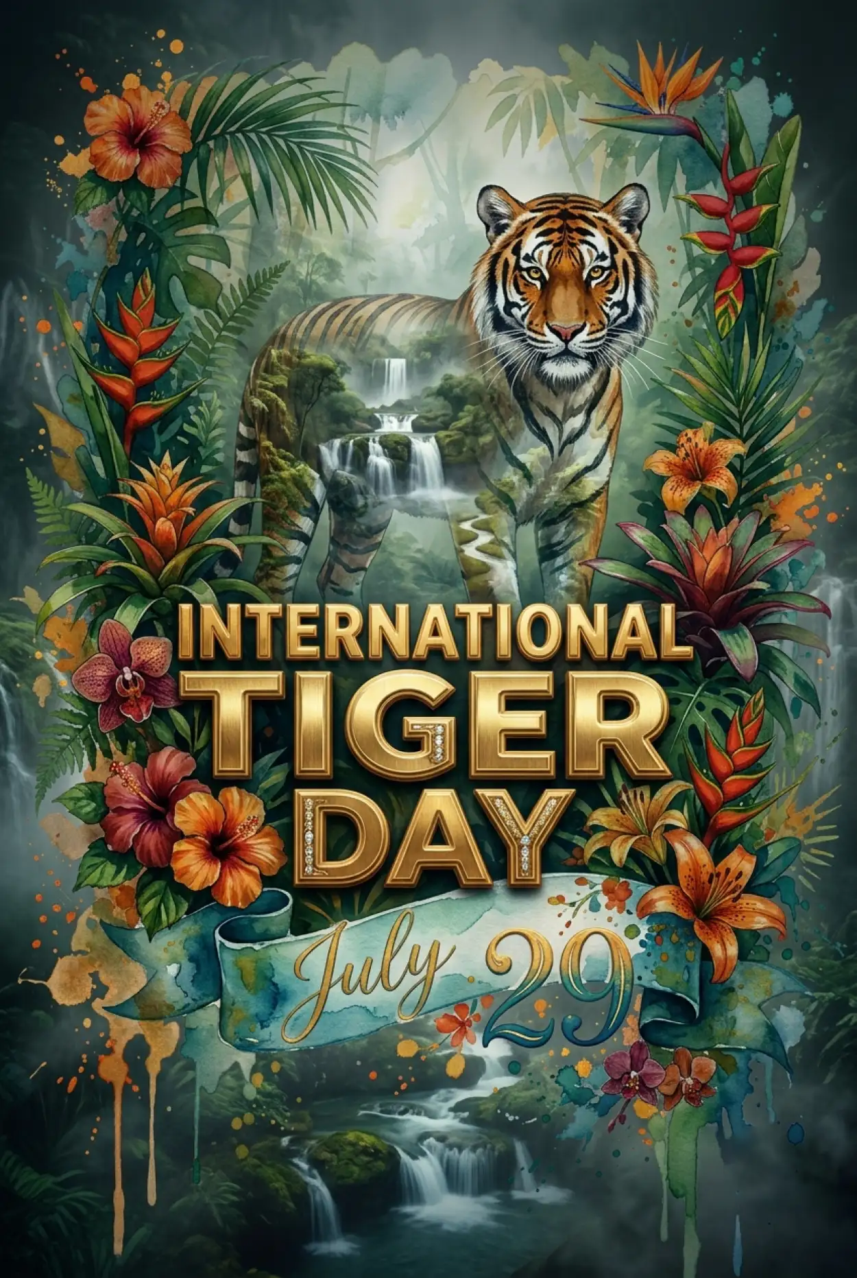 Free Download International Tiger Day 2026 Flyer Template - High Quality International Tiger Day 2026 Image