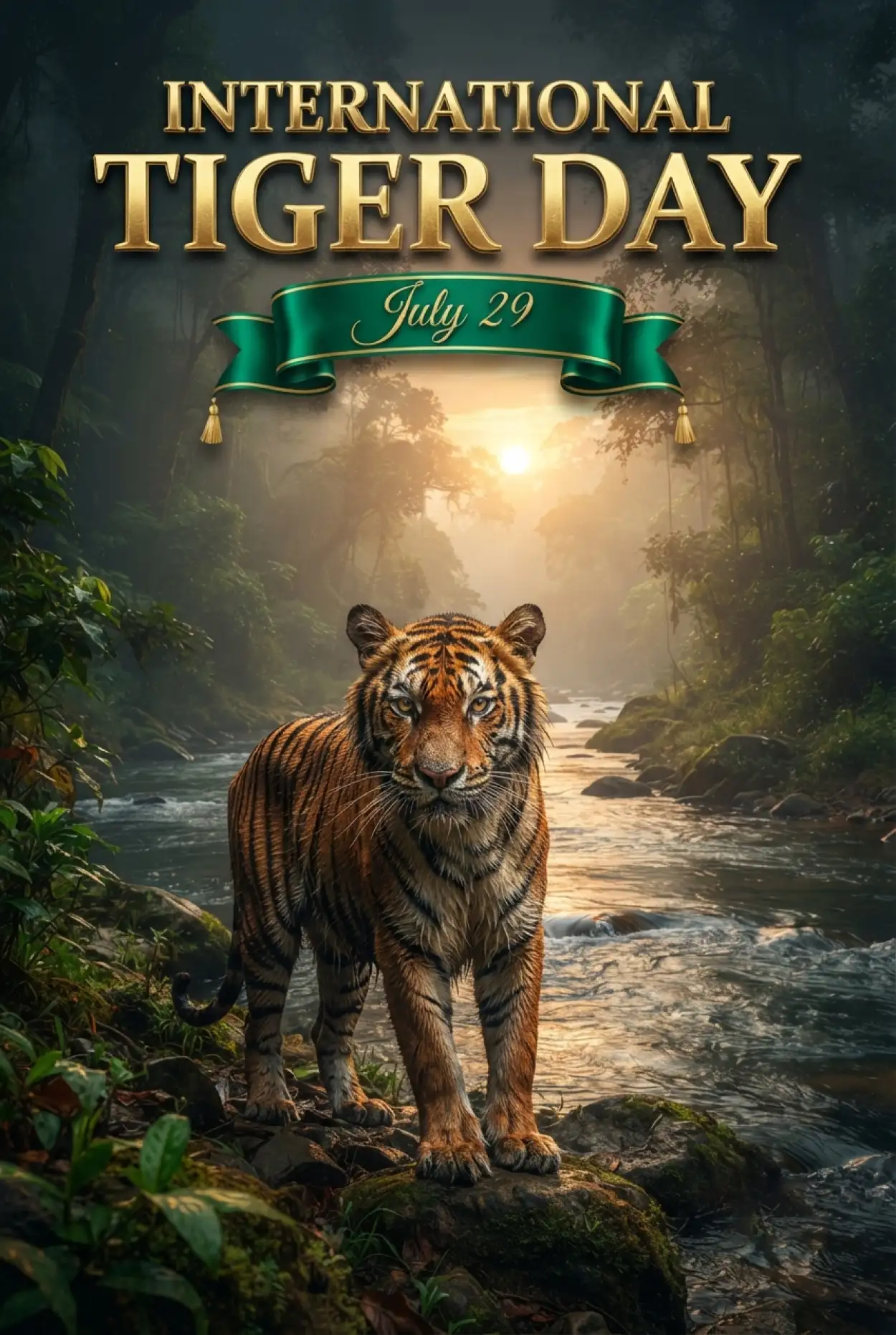 Free Download International Tiger Day 2026 Forest Background - High Quality International Tiger Day 2026 Background Image