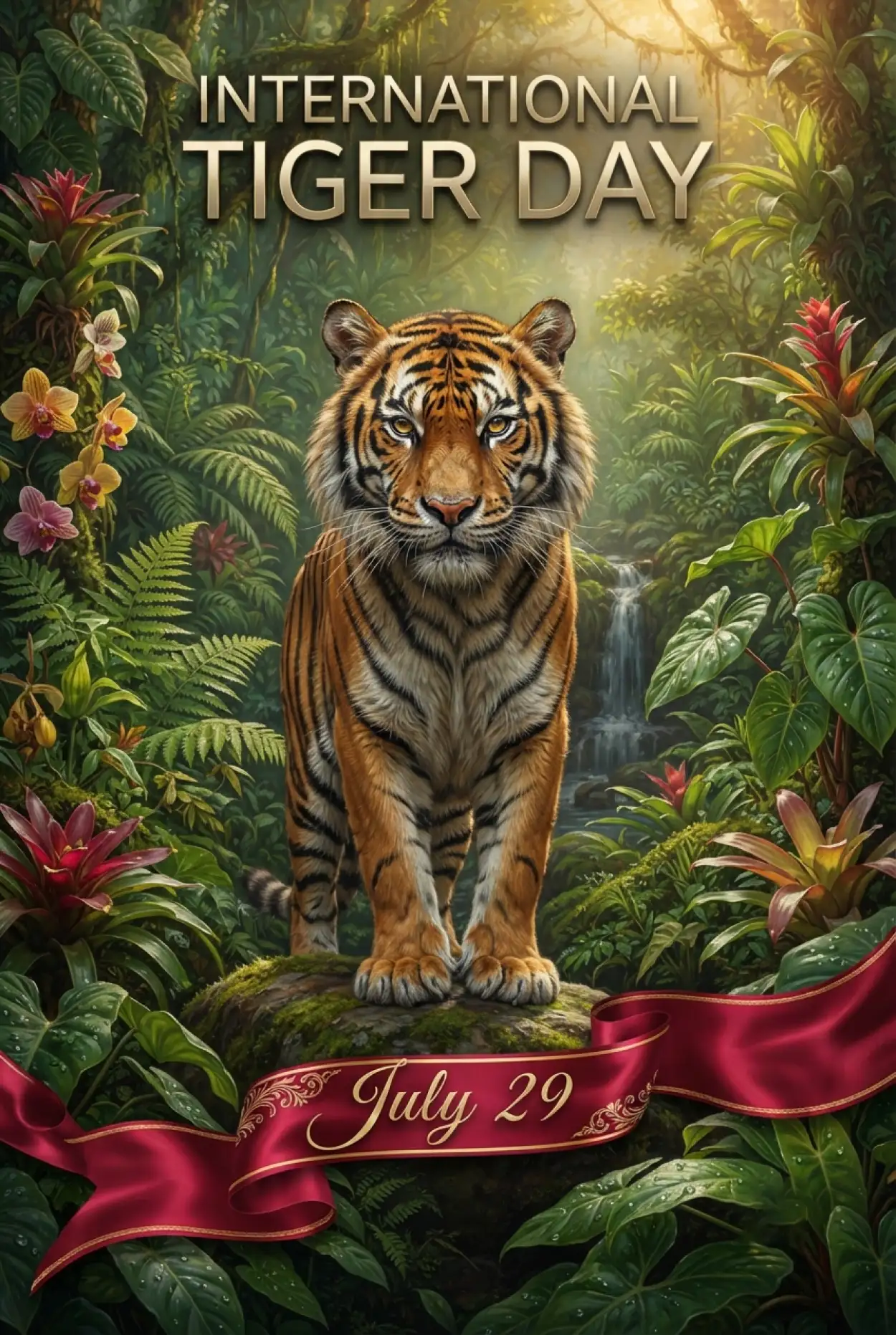 Free Download International Tiger Day 2026 Jungle Illustration - High Quality International Tiger Day 2026 Image