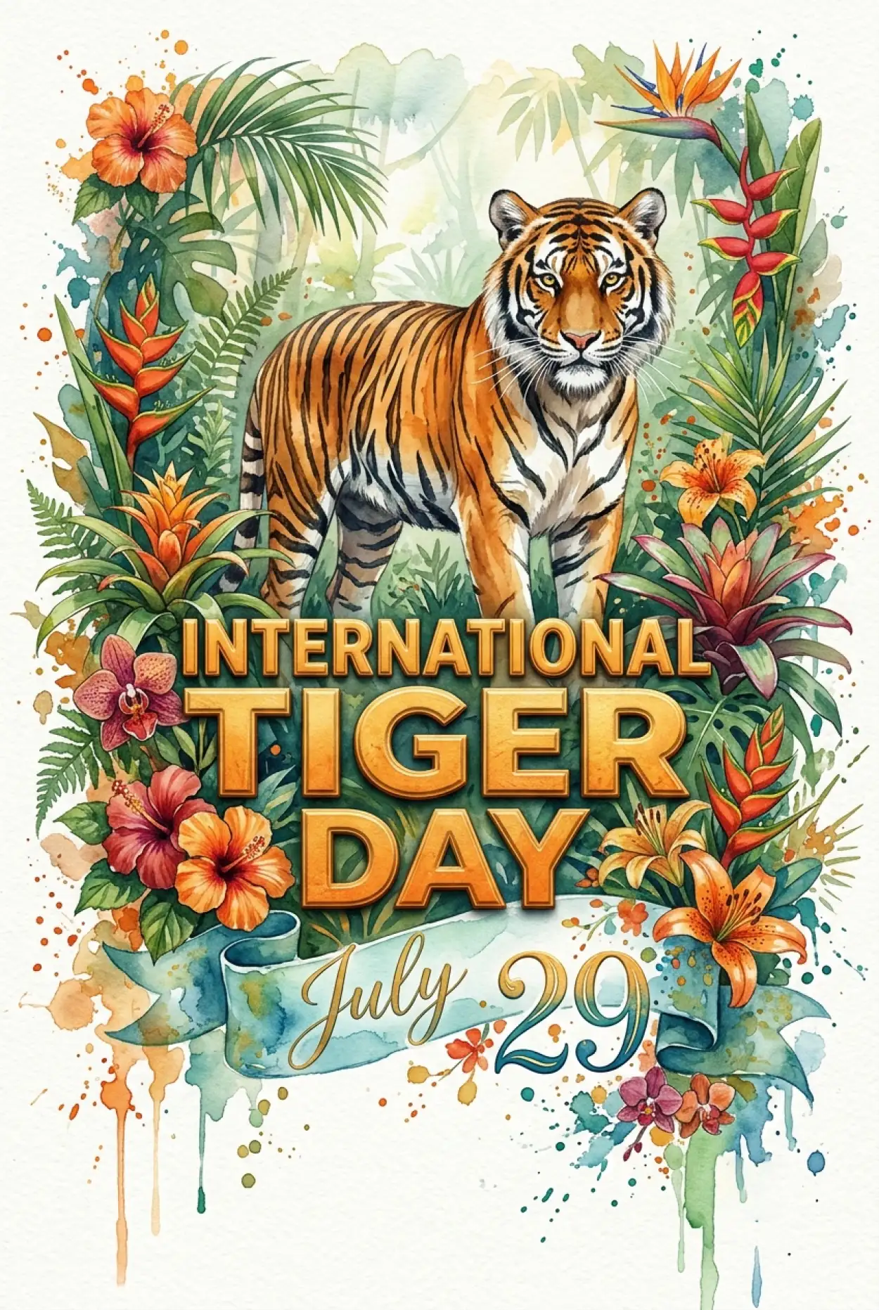 Free Download International Tiger Day 2026 Printable Poster - High Quality International Tiger Day 2026 Image