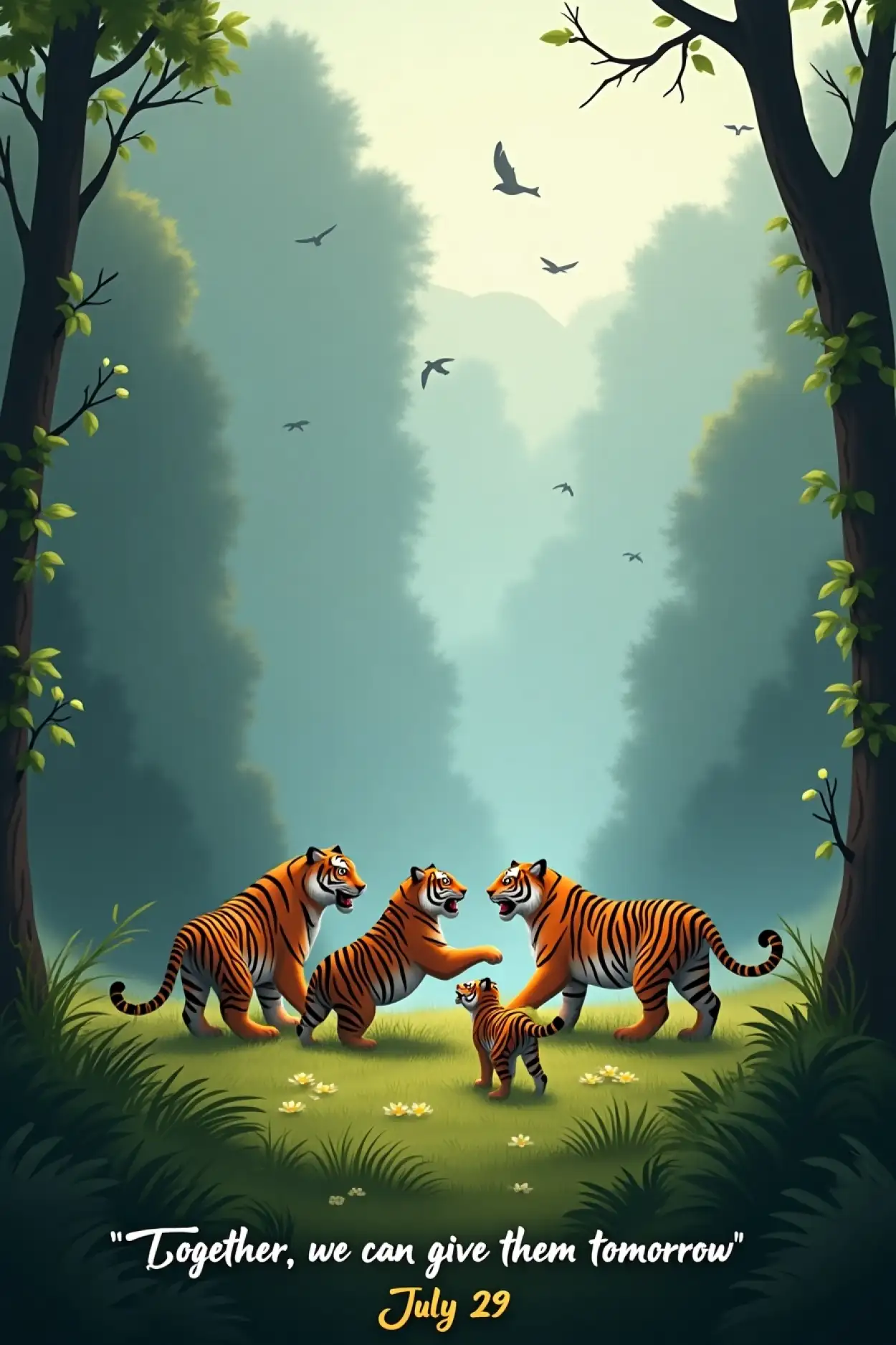 Free Download International Tiger Day Awareness Drawing - High Quality International Tiger Day Background
