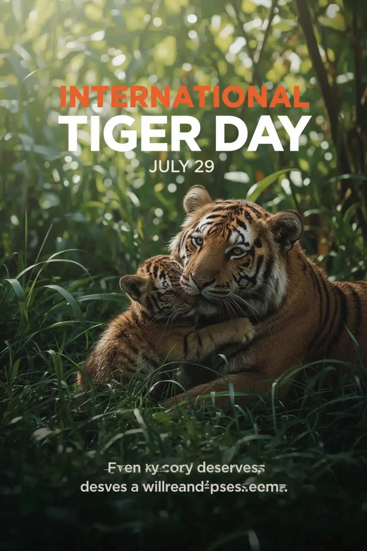 Free Download International Tiger Day Poster With Quote - High Quality International Tiger Day Background