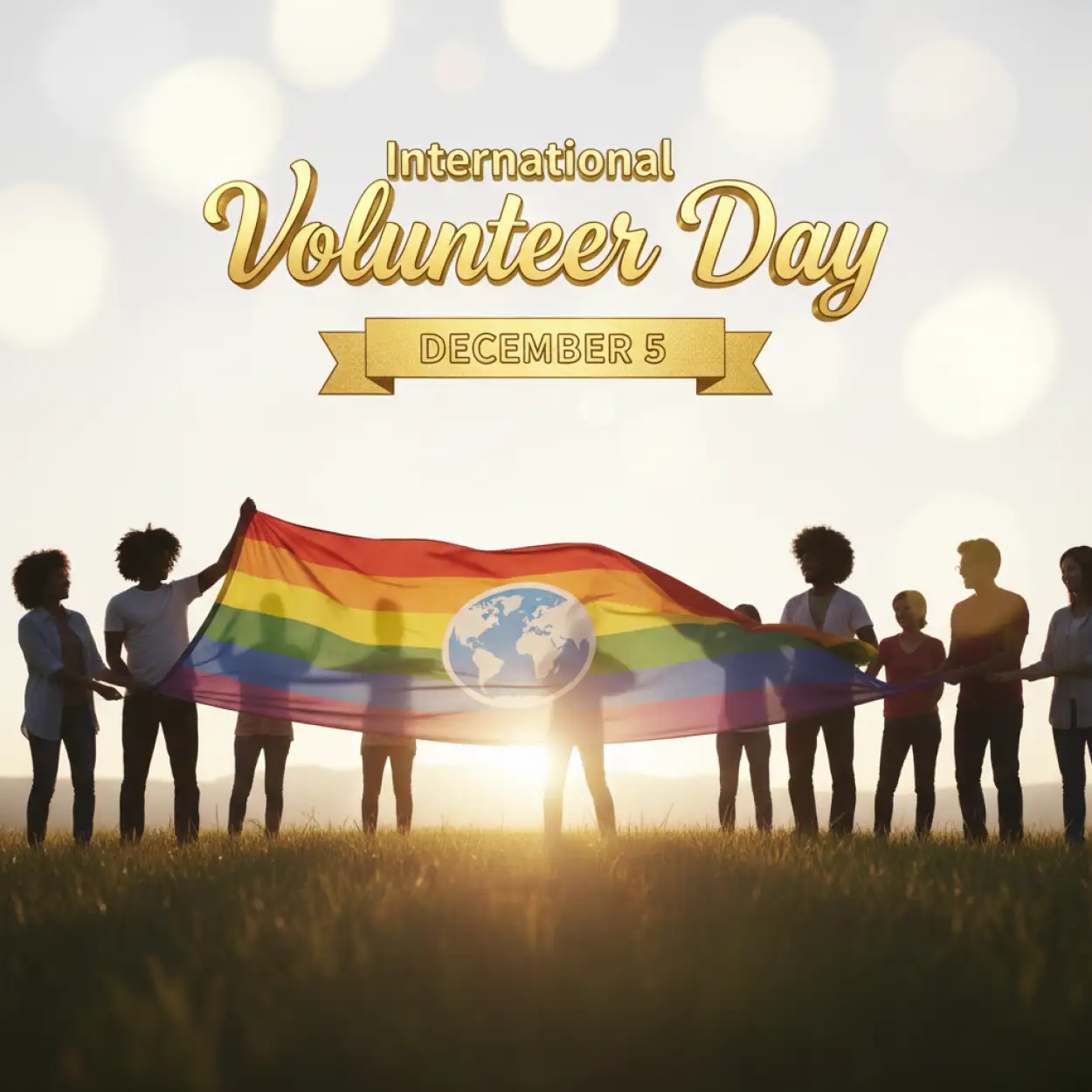 Free Download International Volunteer Day Animation Design Concept - High Quality International Volunteer Day Background