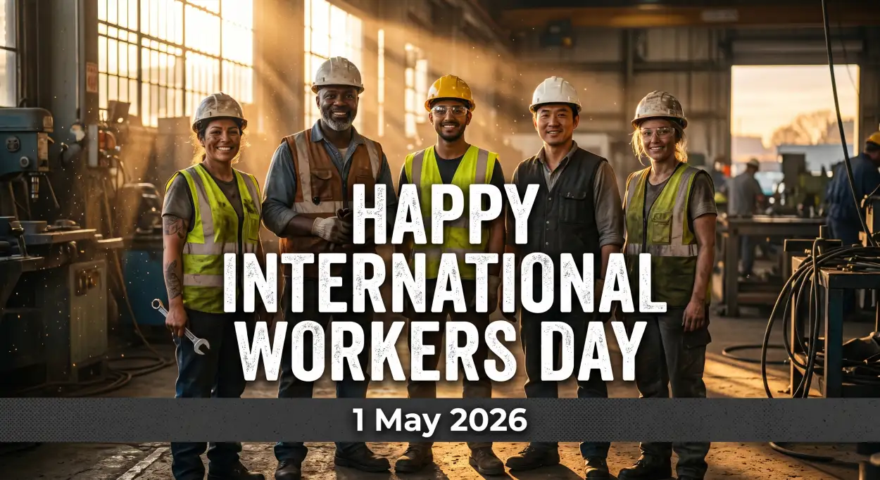Free Download International Workers Day 2026 Hd Banner Images Free - High Quality International Workers Day 2026 Wishes Image