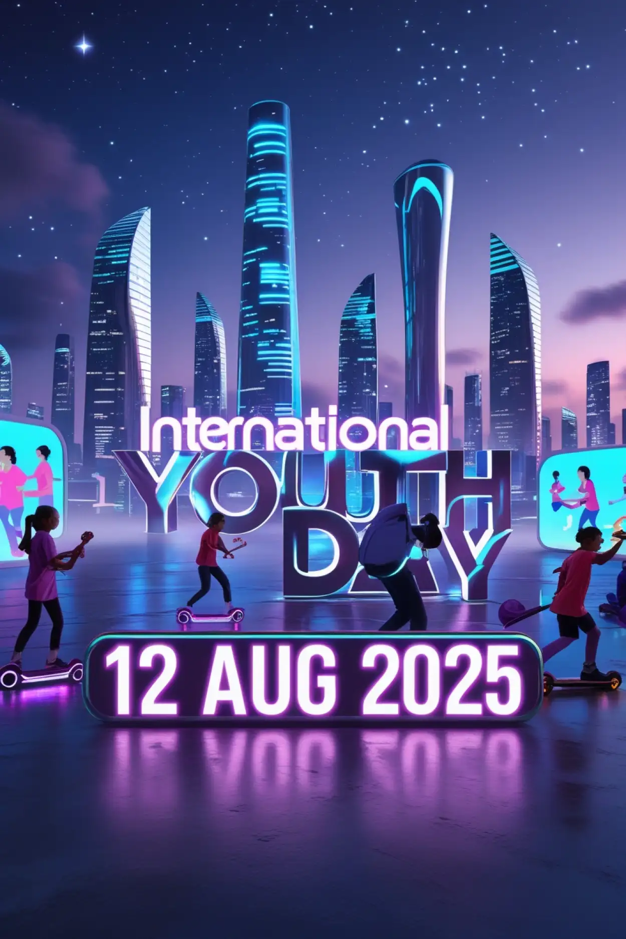 Free Download International Youth Day 2025 Artistic Image - High Quality International Youth Day Background