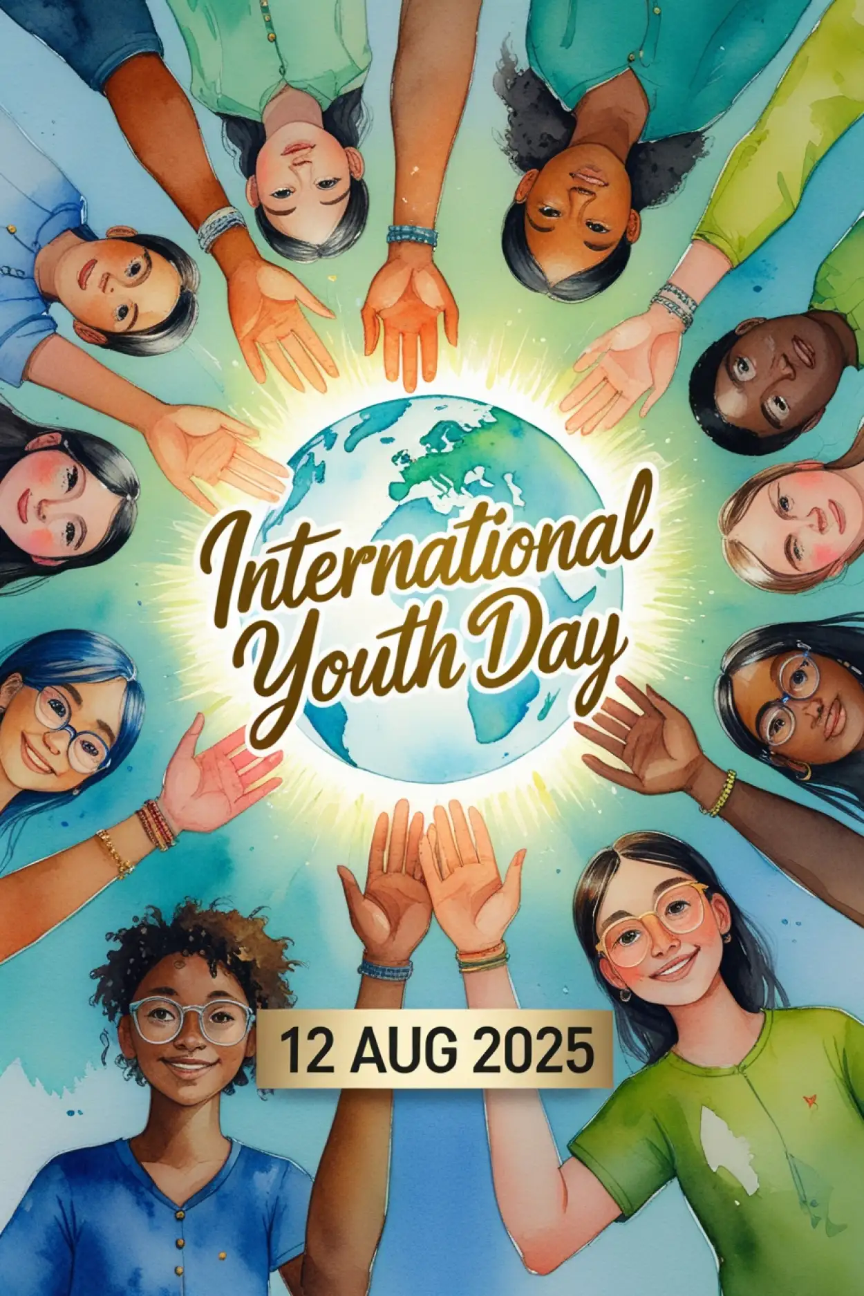 Free Download International Youth Day 2025 Artwork - High Quality International Youth Day Background