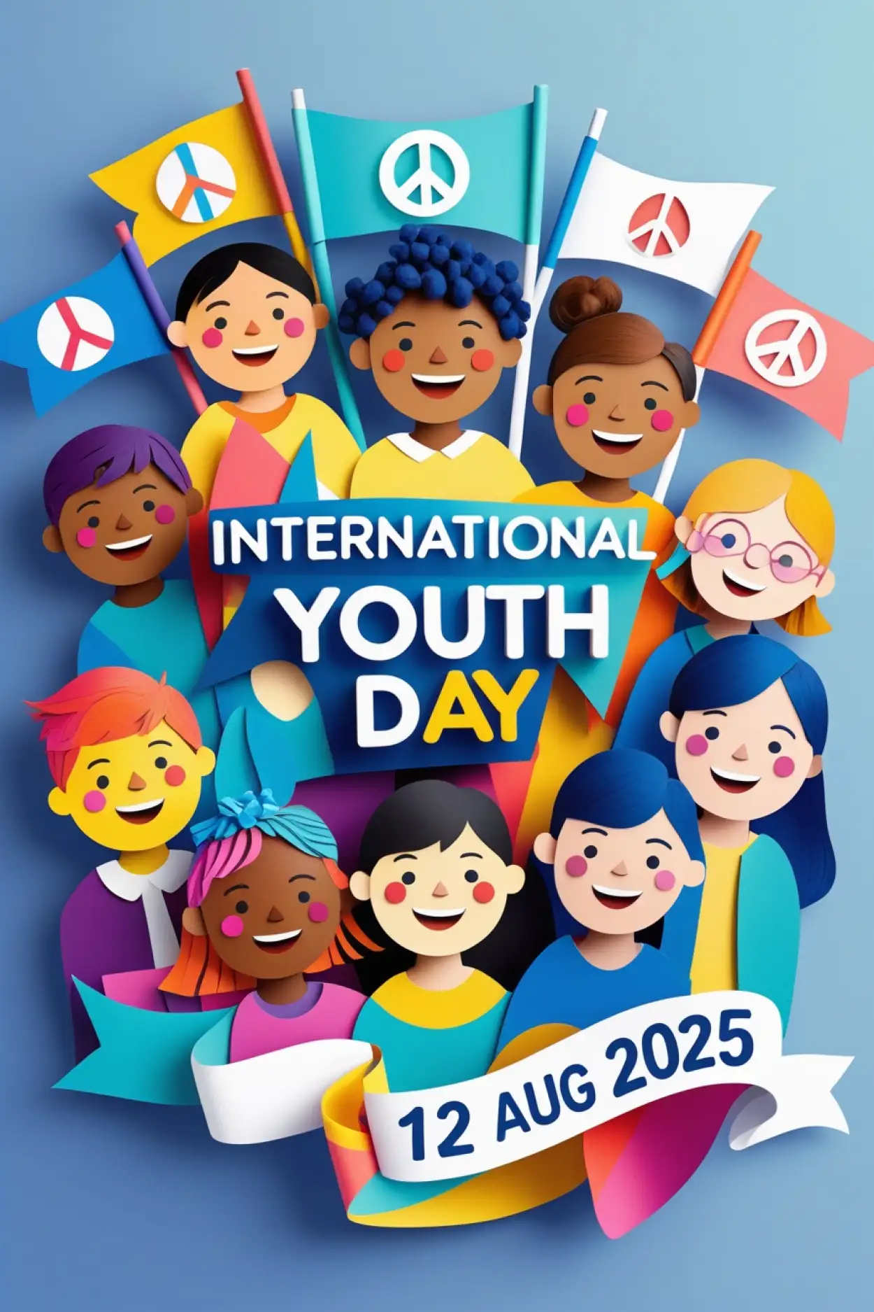 Free Download International Youth Day 2025 Background - High Quality International Youth Day Background