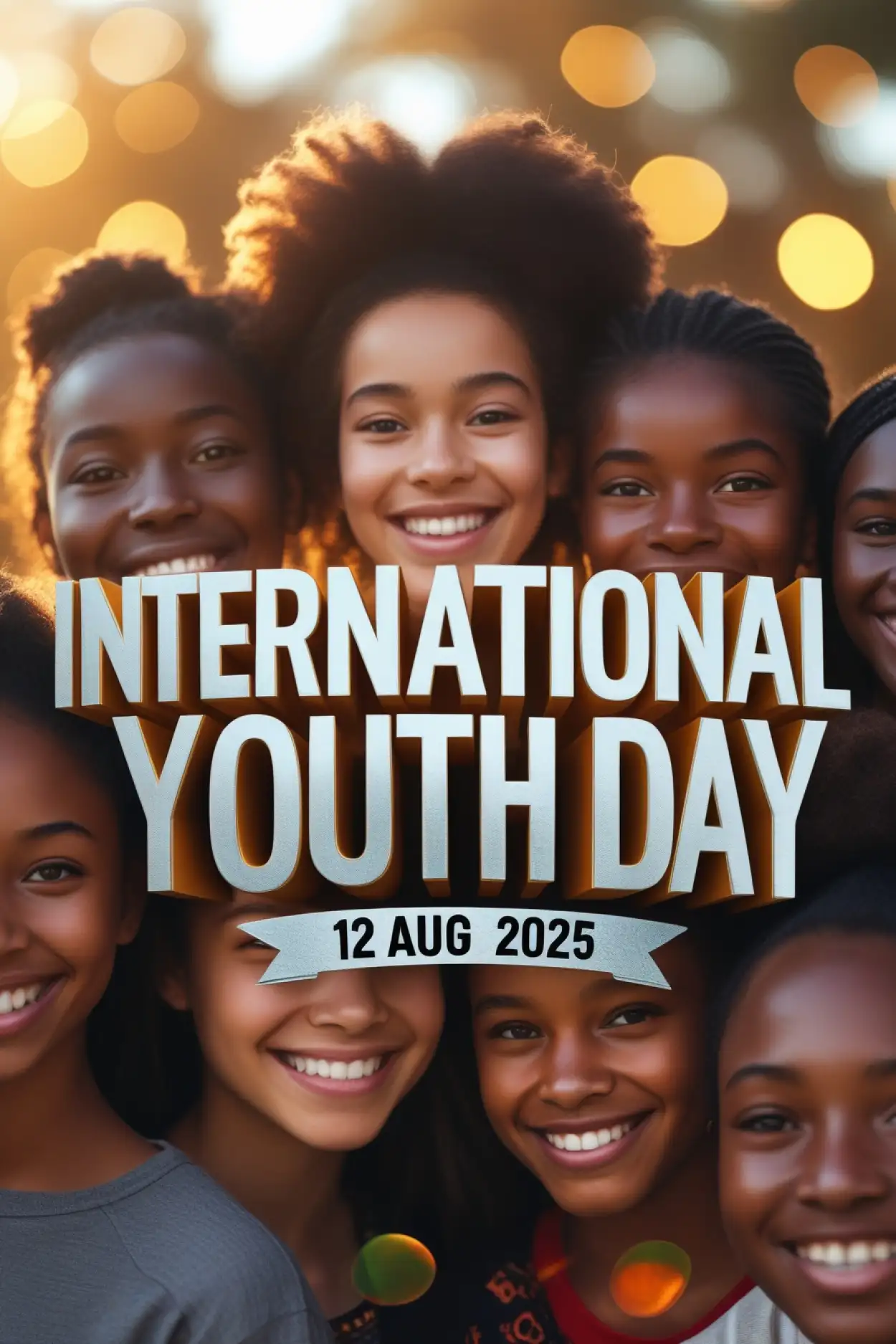 Free Download International Youth Day 2025 Black And White Image - High Quality International Youth Day Background