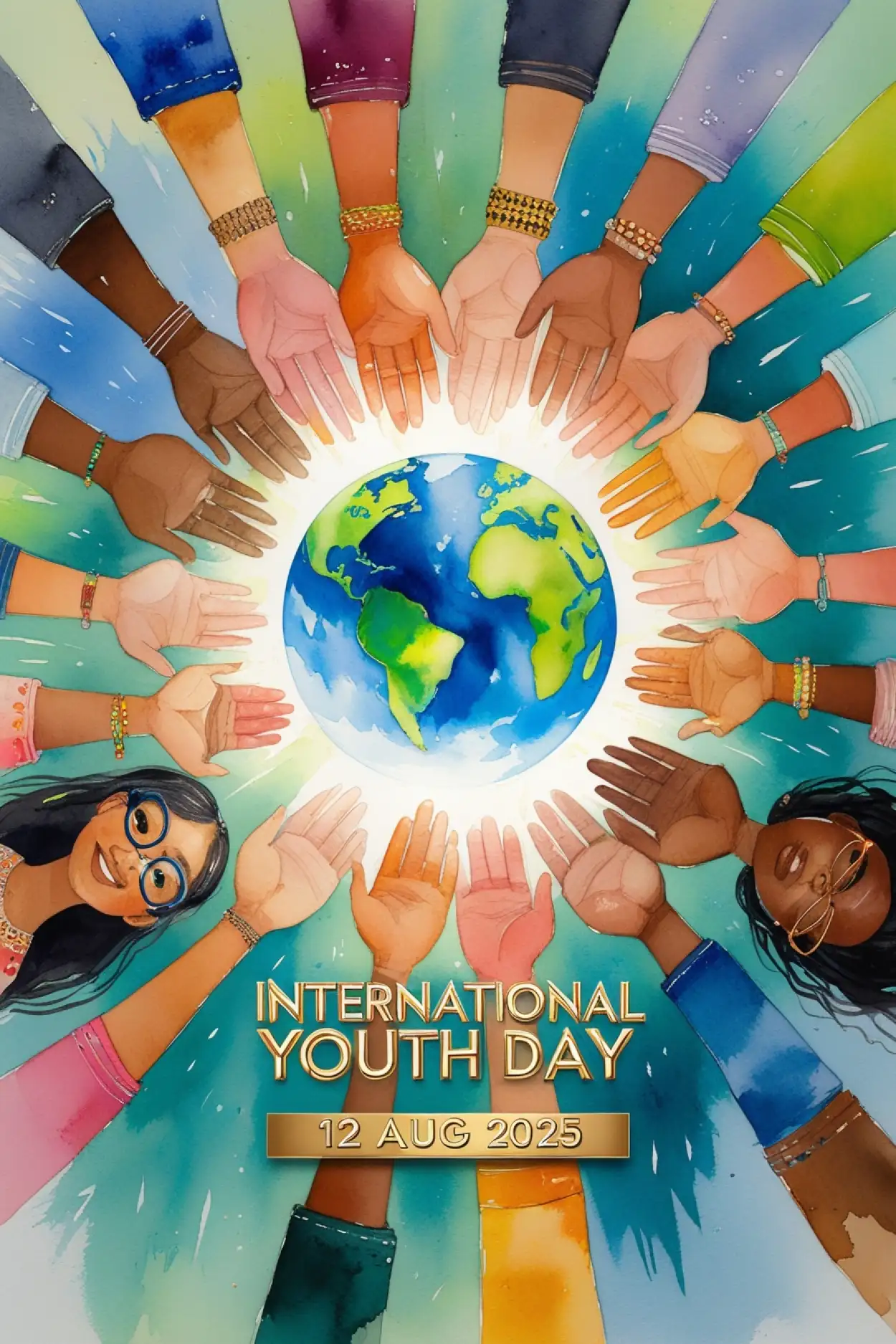 Free Download International Youth Day 2025 Colorful Image - High Quality International Youth Day Background