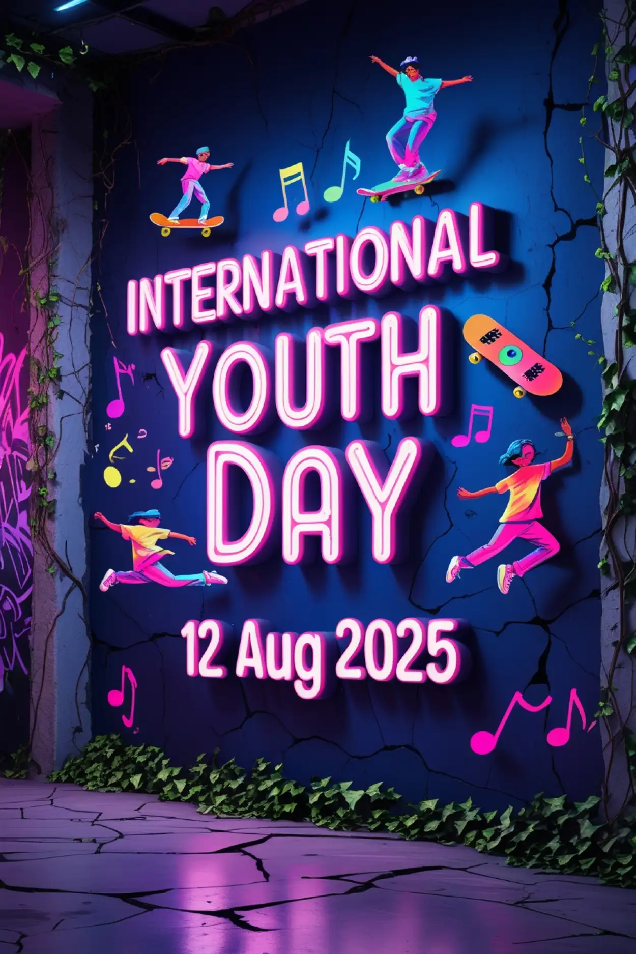 Free Download International Youth Day 2025 Design - High Quality International Youth Day Background