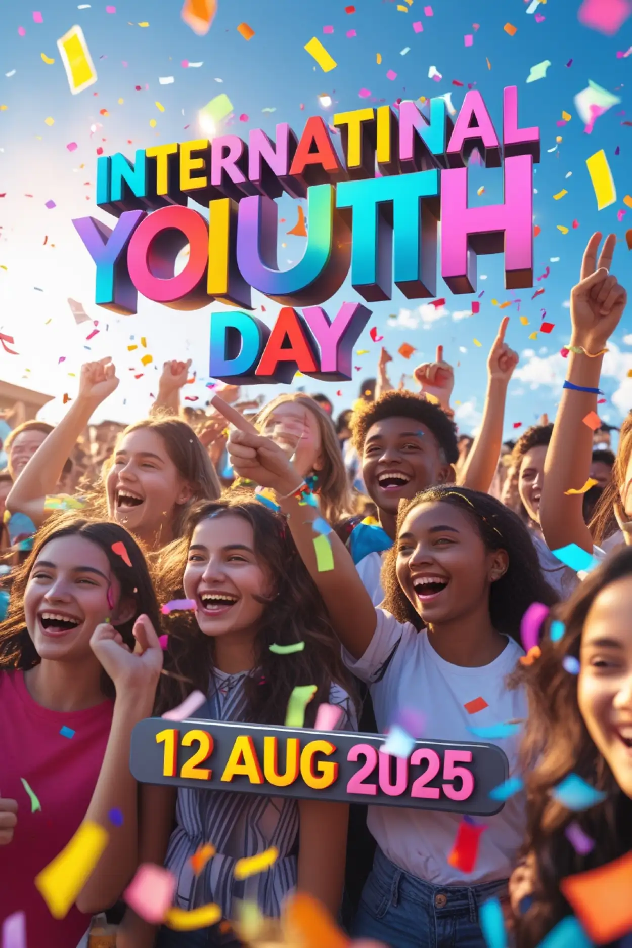 Free Download International Youth Day 2025 Greeting - High Quality International Youth Day Background