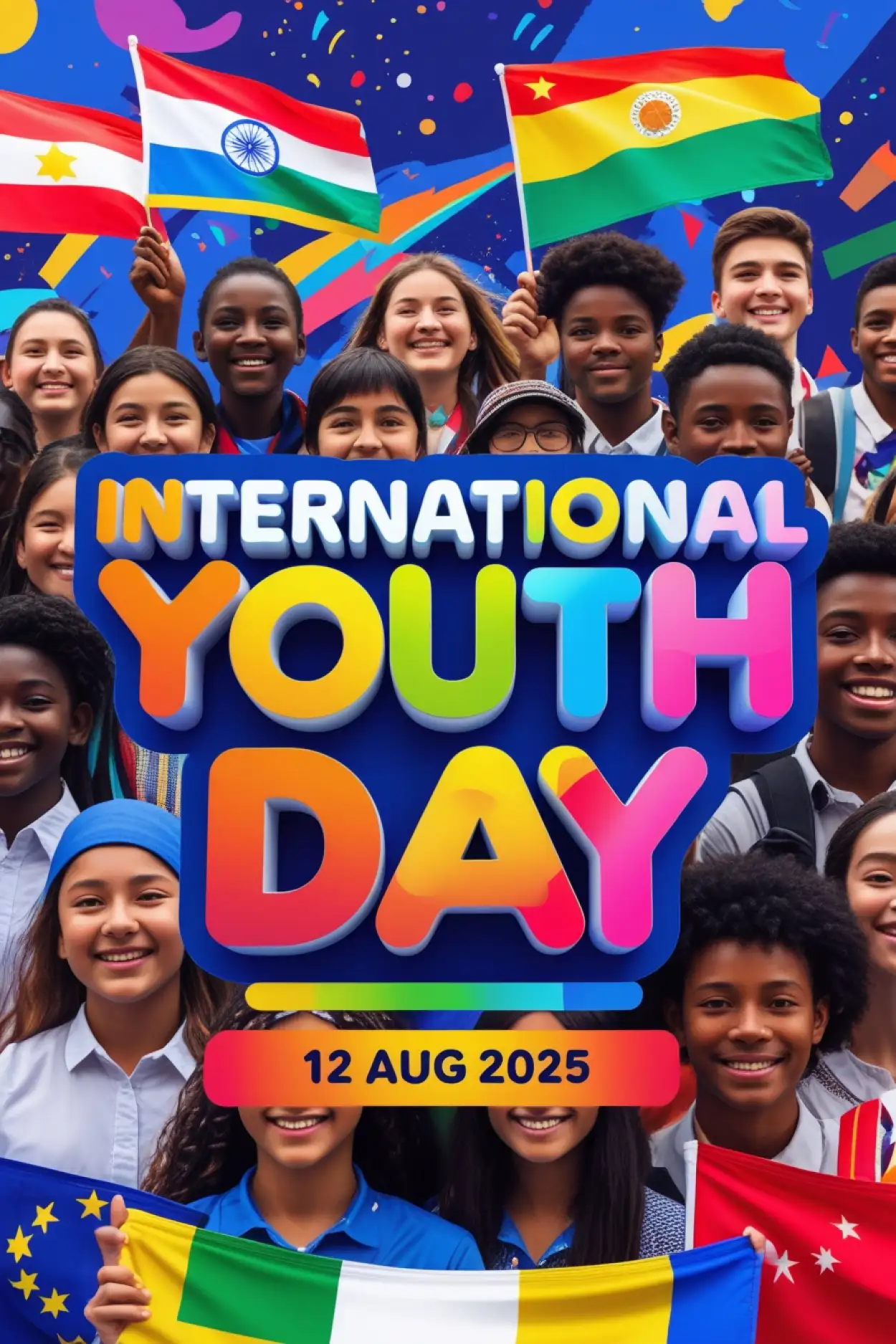 Free Download International Youth Day 2025 Instagram Post - High Quality International Youth Day Background
