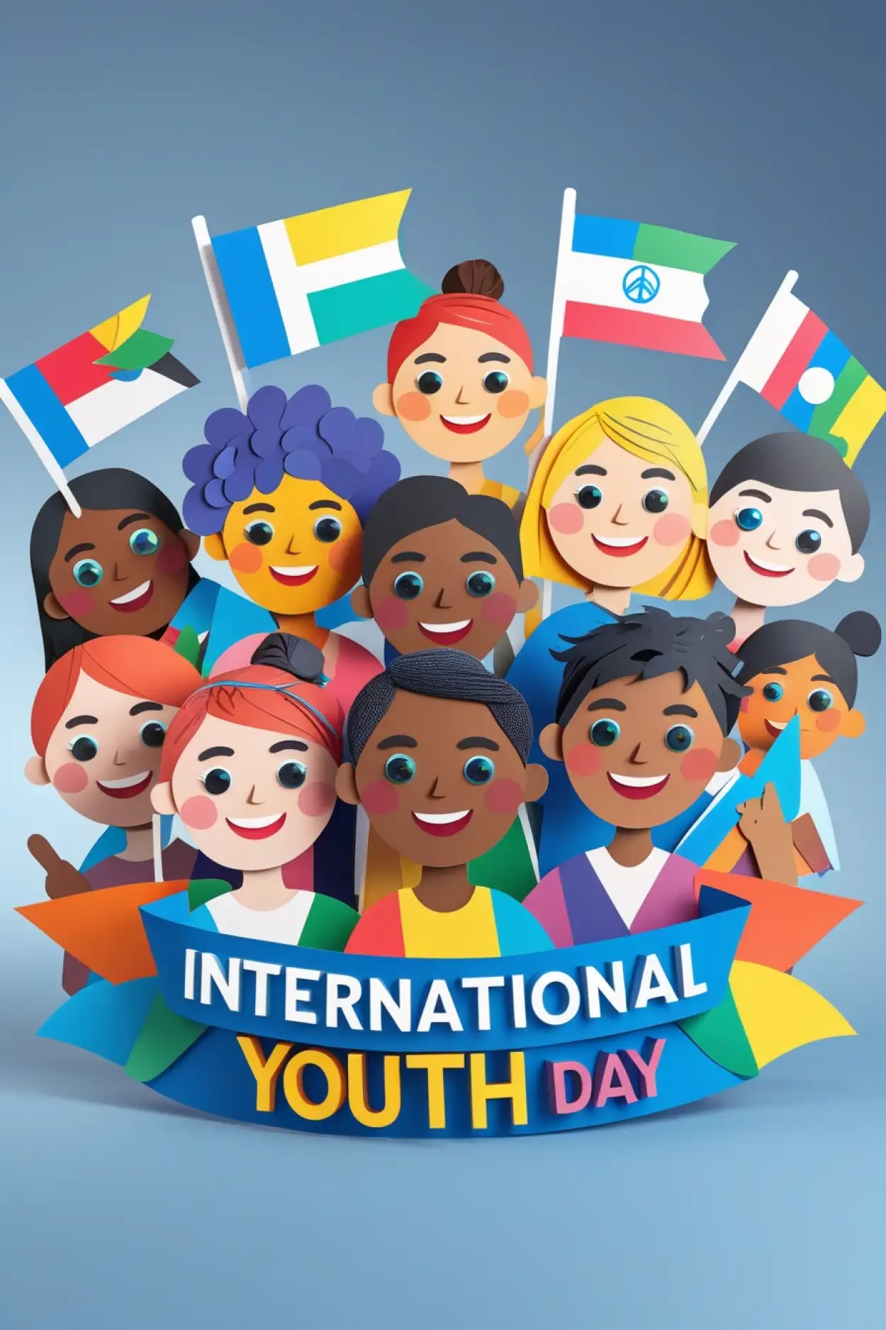 Free Download International Youth Day 2025 Poster Design - High Quality International Youth Day Background