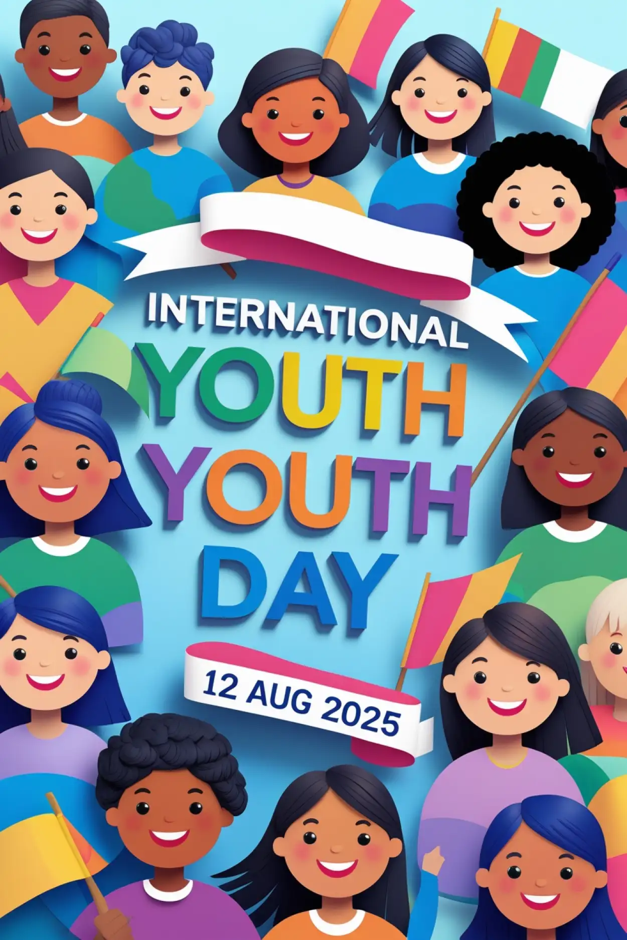 Free Download International Youth Day 2025 Slogan Image - High Quality International Youth Day Background