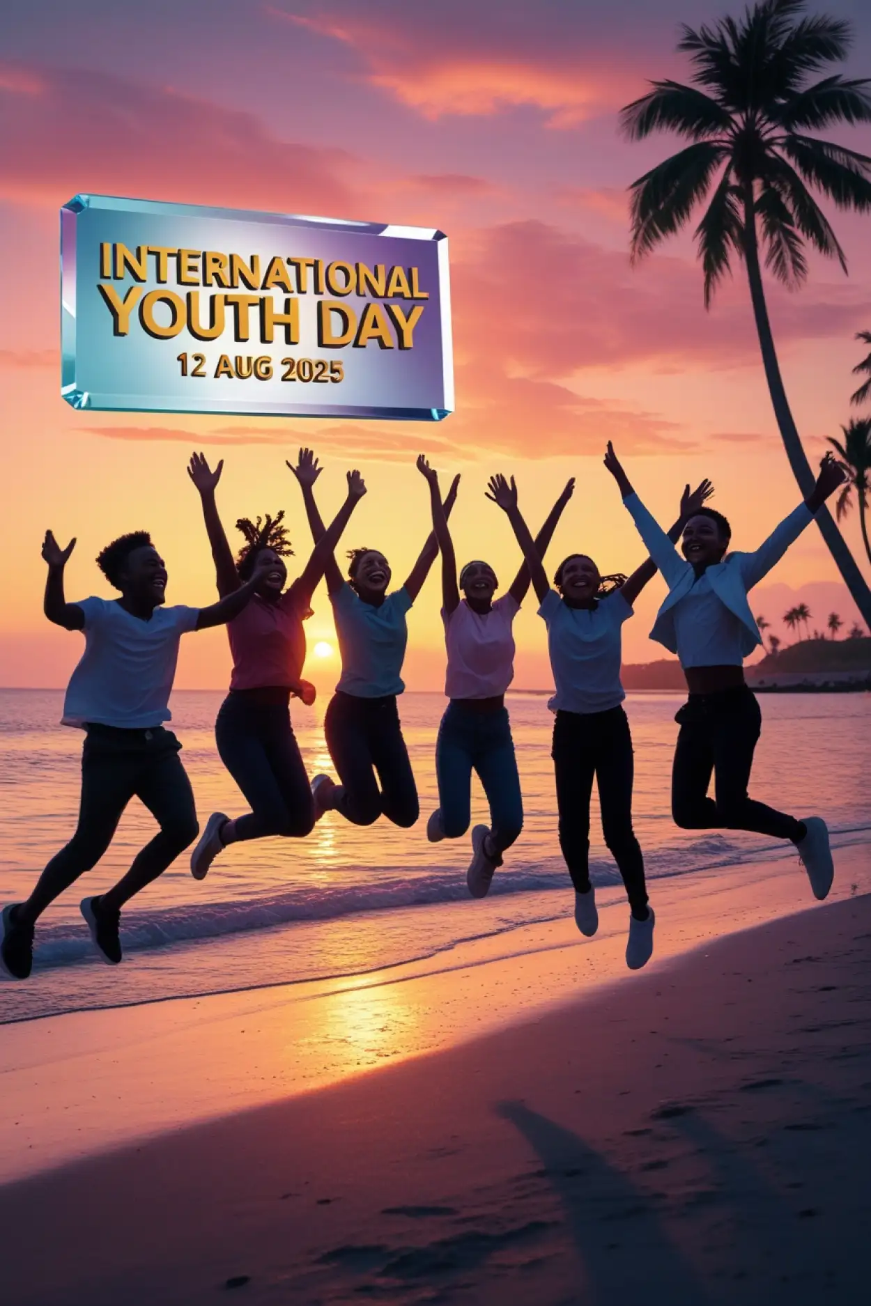 Free Download International Youth Day 2025 Tagline Image - High Quality International Youth Day Background