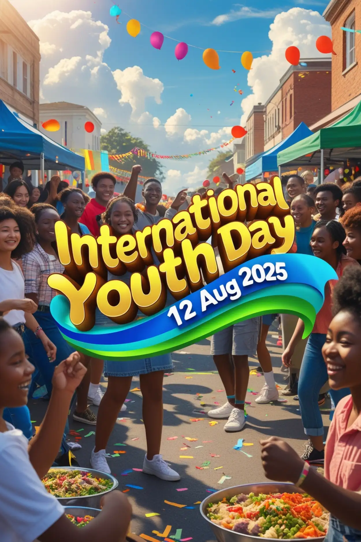 Free Download International Youth Day 2025 Vector - High Quality International Youth Day Background