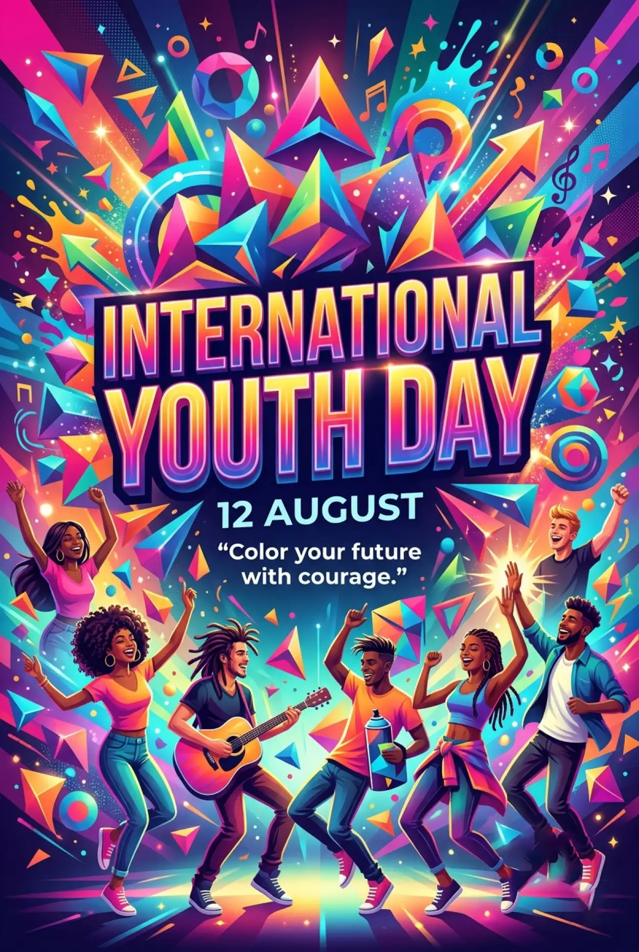 Free Download International Youth Day 2026 Colorful Poster - High Quality International Youth Day 2026 Image