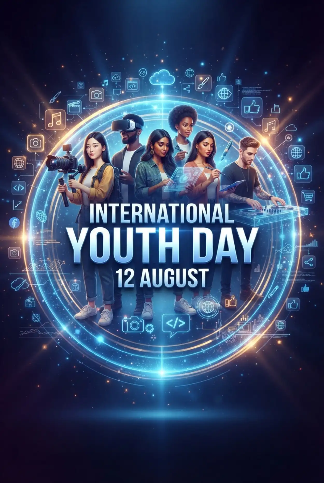 Free Download International Youth Day 2026 Facebook Post Design - High Quality International Youth Day 2026 Image