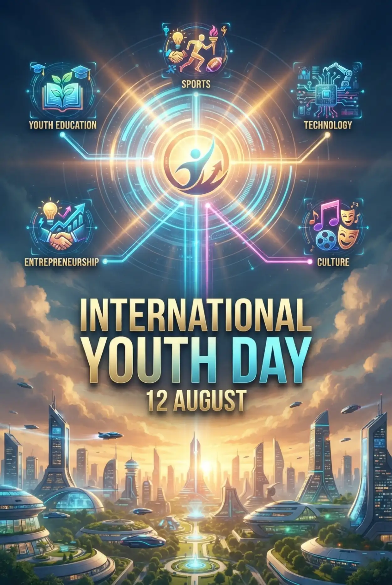 Free Download International Youth Day 2026 Flyer Design - High Quality International Youth Day 2026 Image