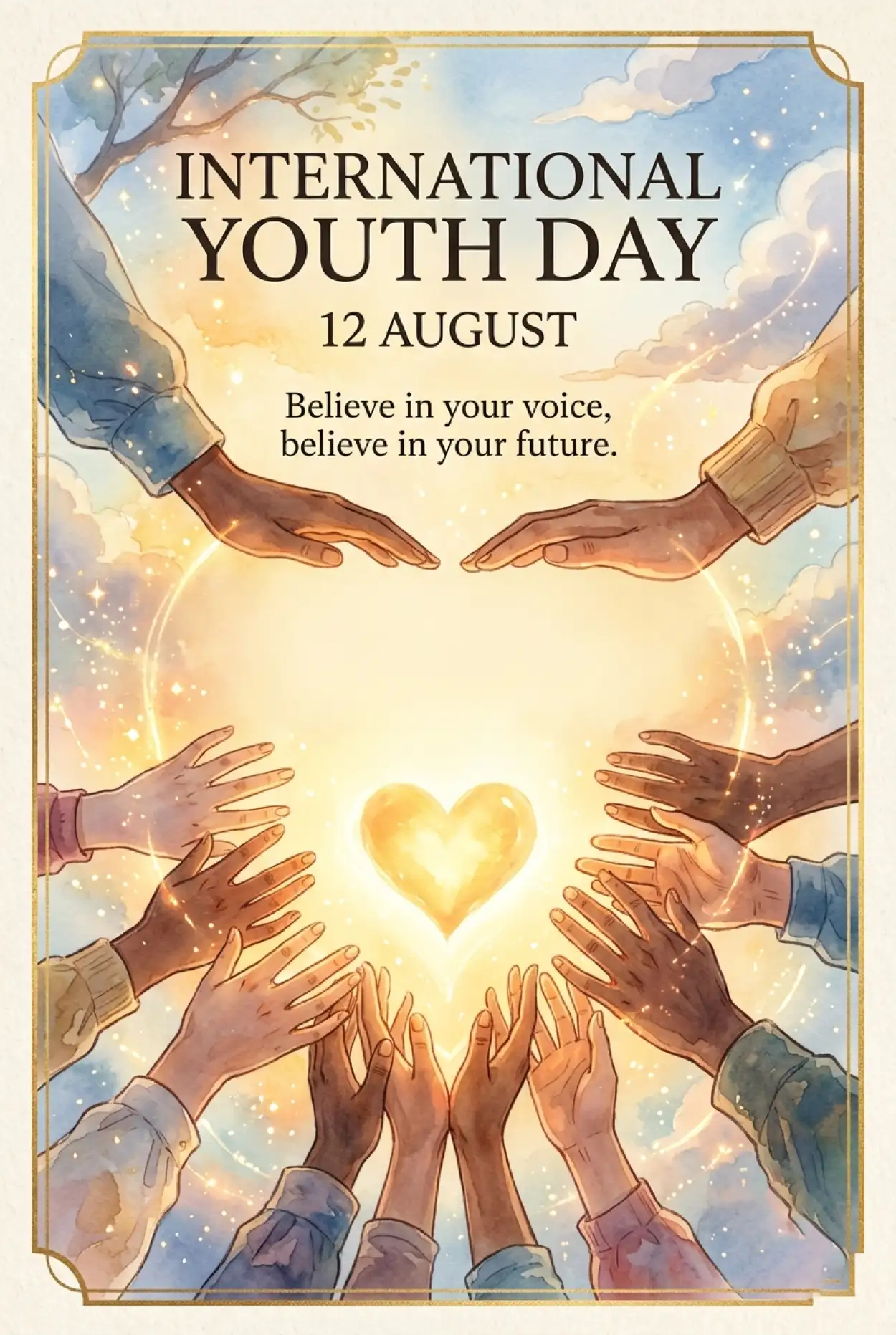 Free Download International Youth Day 2026 Greeting Card - High Quality International Youth Day 2026 Image