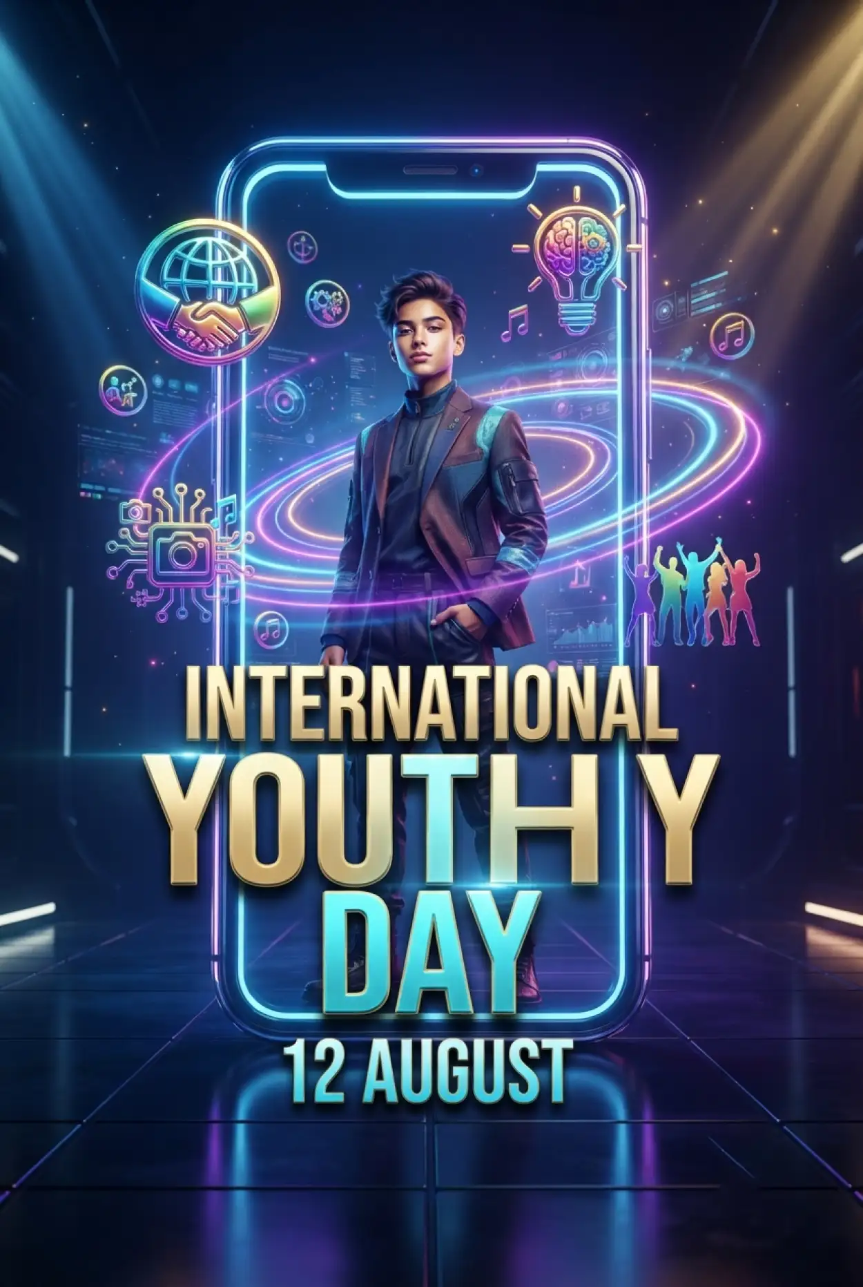 Free Download International Youth Day 2026 Instagram Template - High Quality International Youth Day 2026 Image