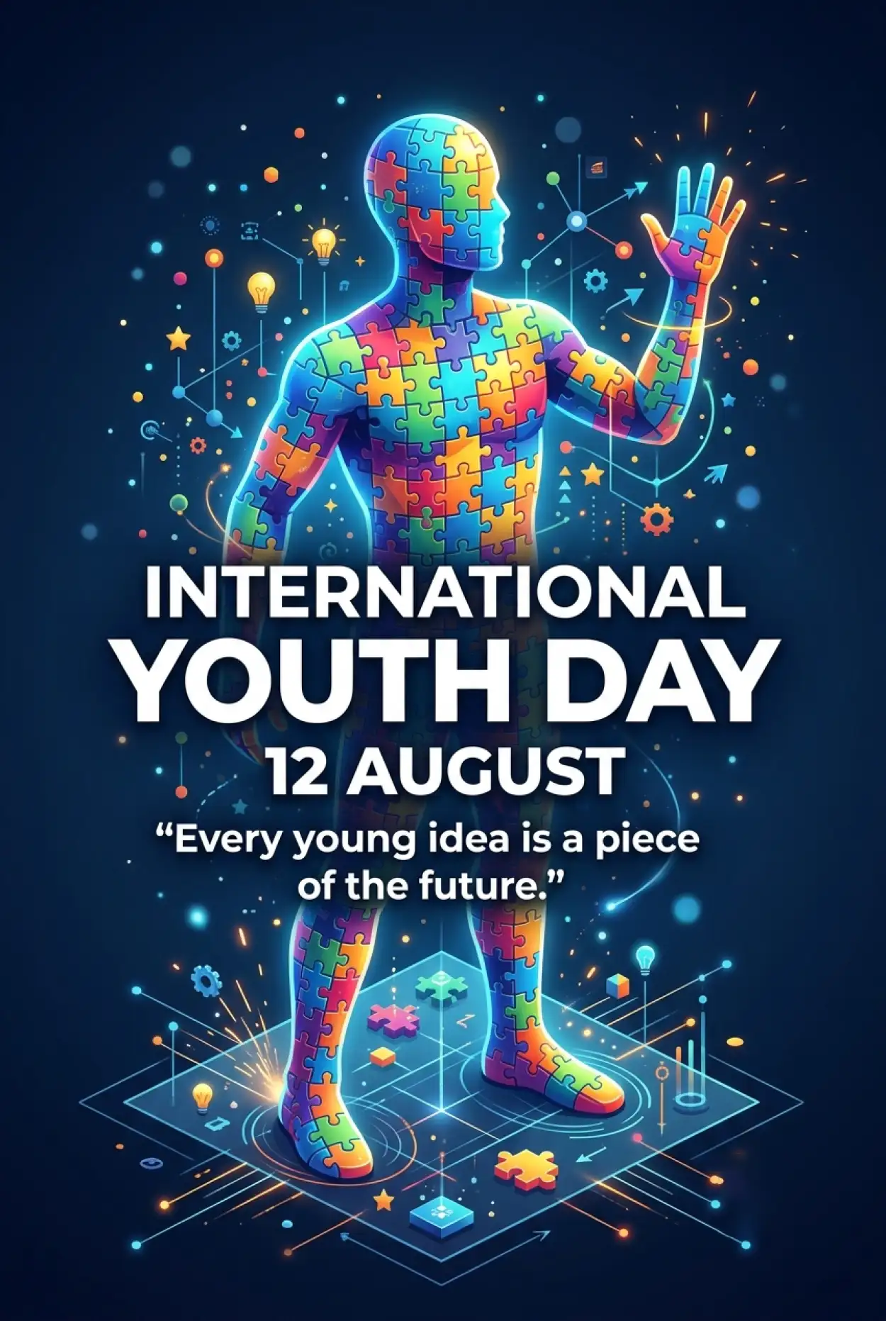 Free Download International Youth Day 2026 Modern Poster Design - High Quality International Youth Day 2026 Image